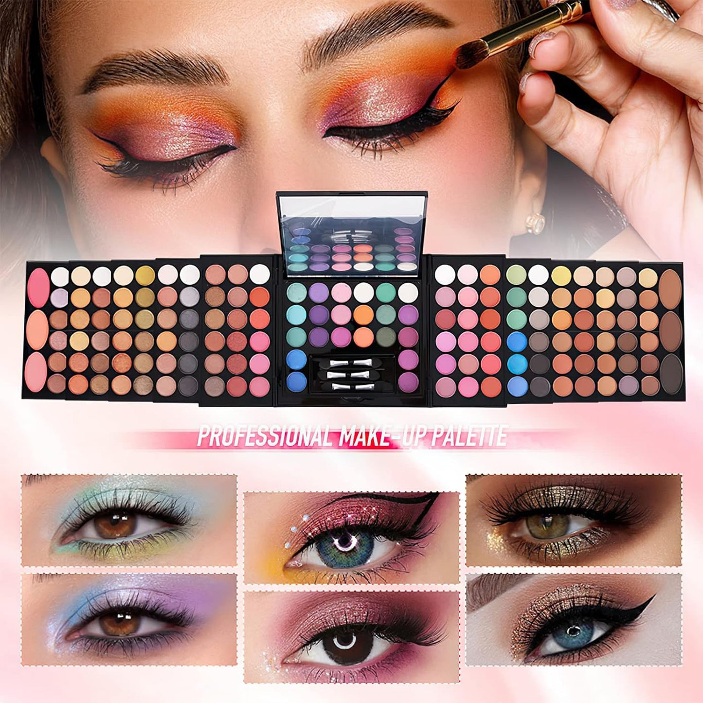 Eyeshadow Palette Cosmetics,Contour Palette Maquillaje Para Mujer,makeup Kit for Women Full Kit,With 142 Color Eyeshadow 3 Color Blush 3 Color Eyebrow Powder…