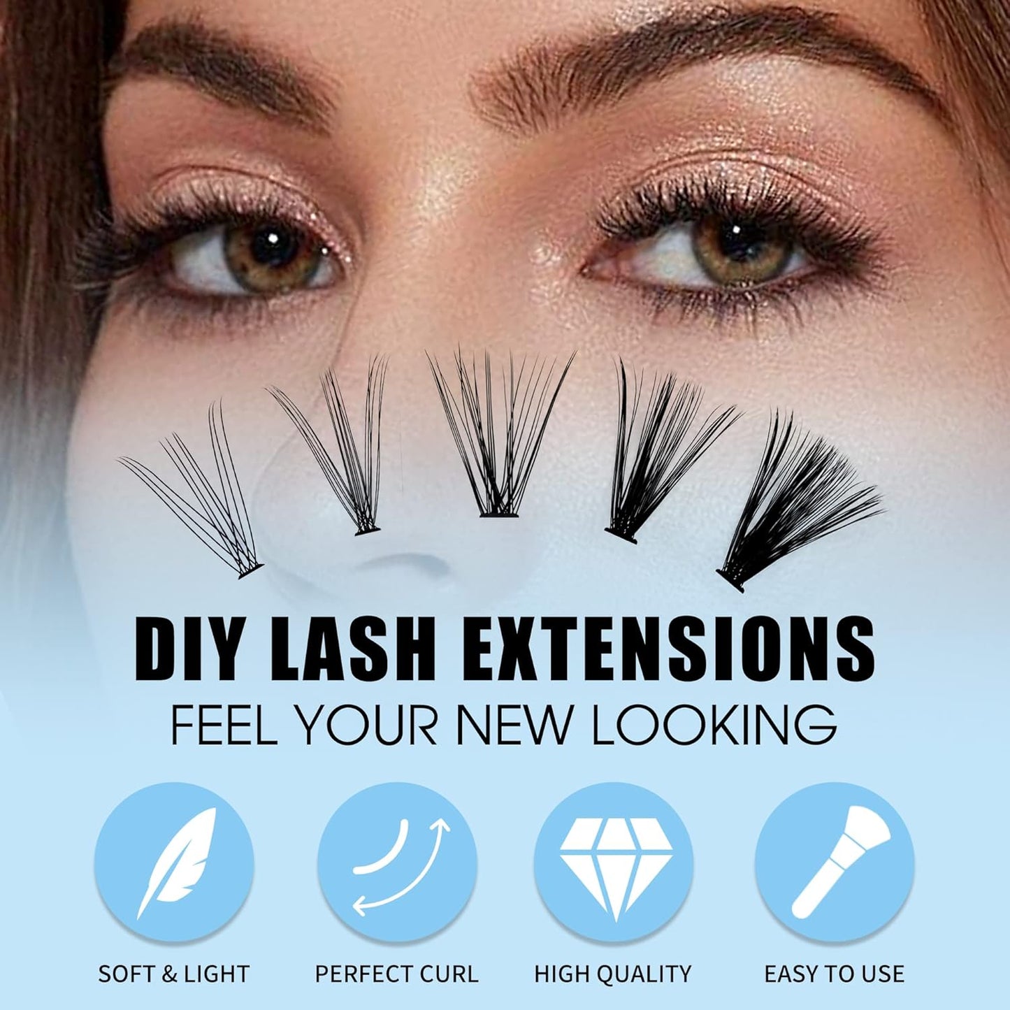 Individual Lashes Large Tray 240pcs 0.07mm 30P+40P C Curl Mix 15-20mm Cluster Lashes Soft&Natural Lash Clusters Mink Individual Lashes Cluster Mixed Tray False Eyelashes By GEMERRY