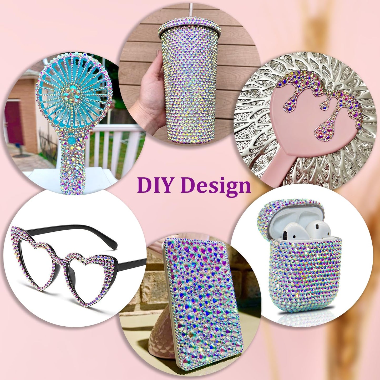 30000Pcs Resin Rhinestones for Bedazzling with Tweezers, AB Rhinestones for Crafting with B7000 Jewelry Glue for DIY Crafts Clothing Tumblers Shoes Fabric Nail Art