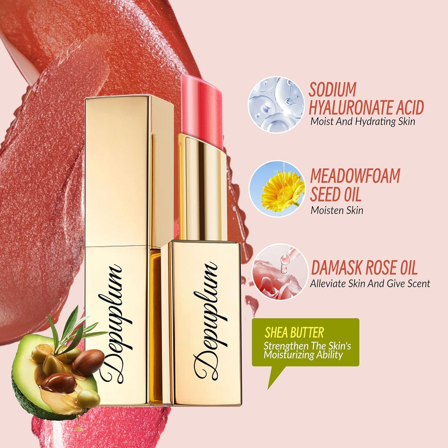 Light Brown Lipstick Moisturizing for Women Shimmer Tinted Lip Balm Hydrating Nourishing Lip Gloss Vegan& Cruelty Free Lip Makeup, ZG111 Dream