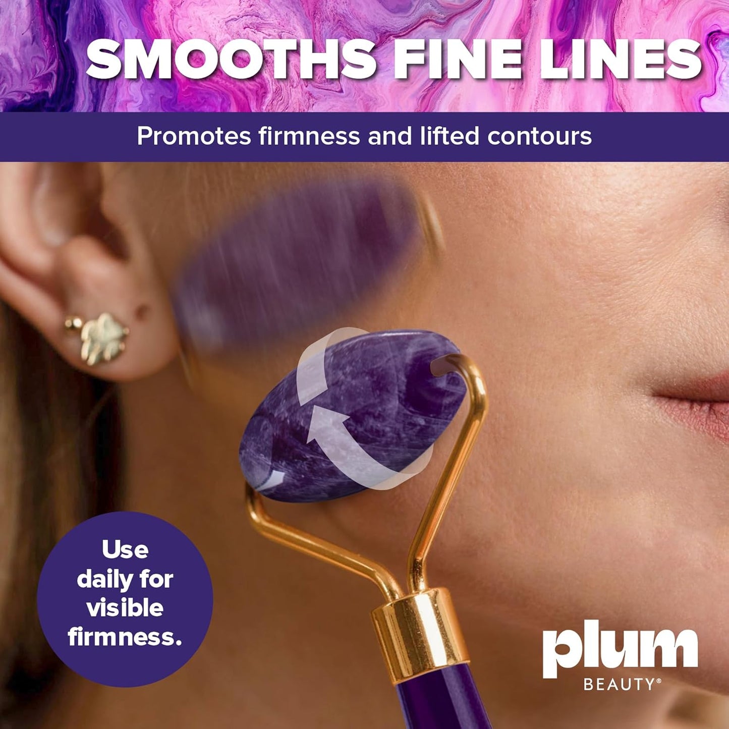 Amethyst Face Roller - Gua Sha Facial Tools, Jade Rollers for Face, Eye and Neck, Skin Care Kit for Men Women, Facial Massager for Wrinkles and Lifting, Self Care, Eye Rollers for Aging Skin