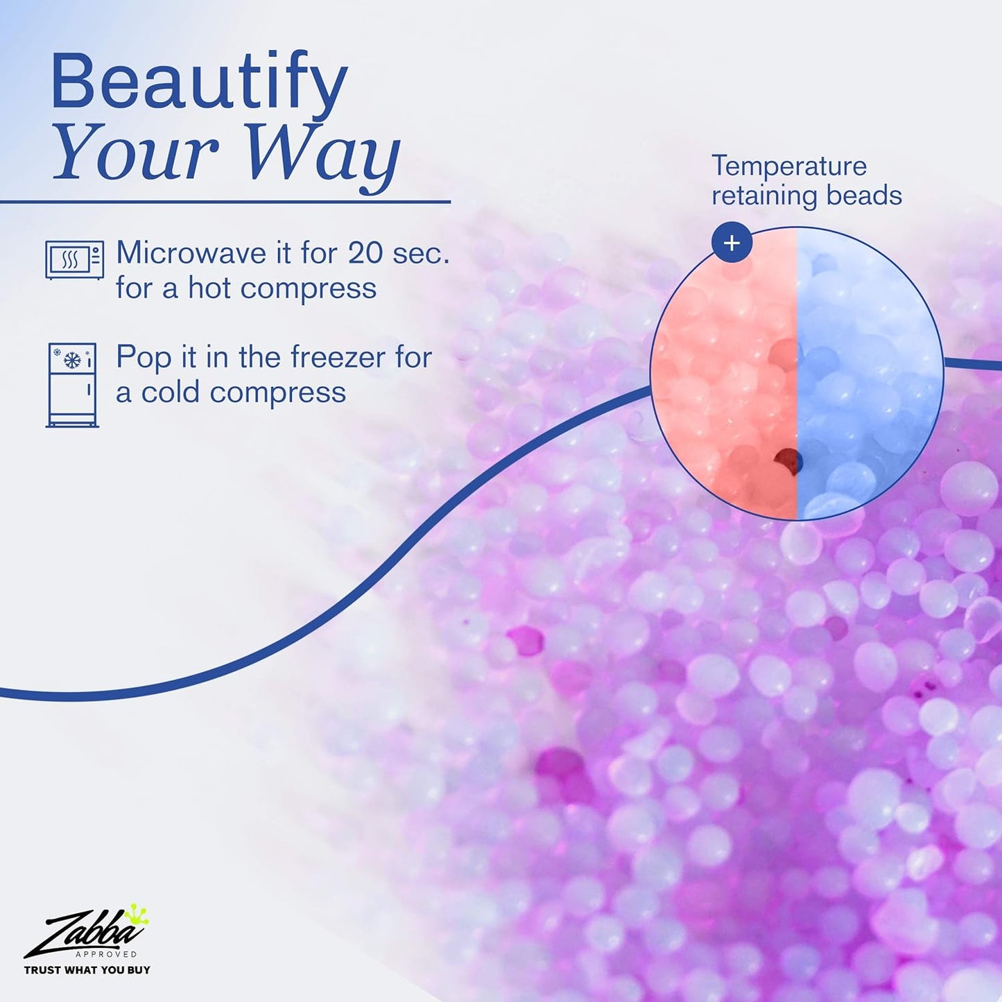 Eye Mask Get Rid of Puffy Eyes Migraine Relief, Sleeping, Travel Therapeutic Hot Cold Compress Pack With Cover Gel Beads, Spa Therapy Wrap for Sinus Pressure Face Puffiness Headaches Purple