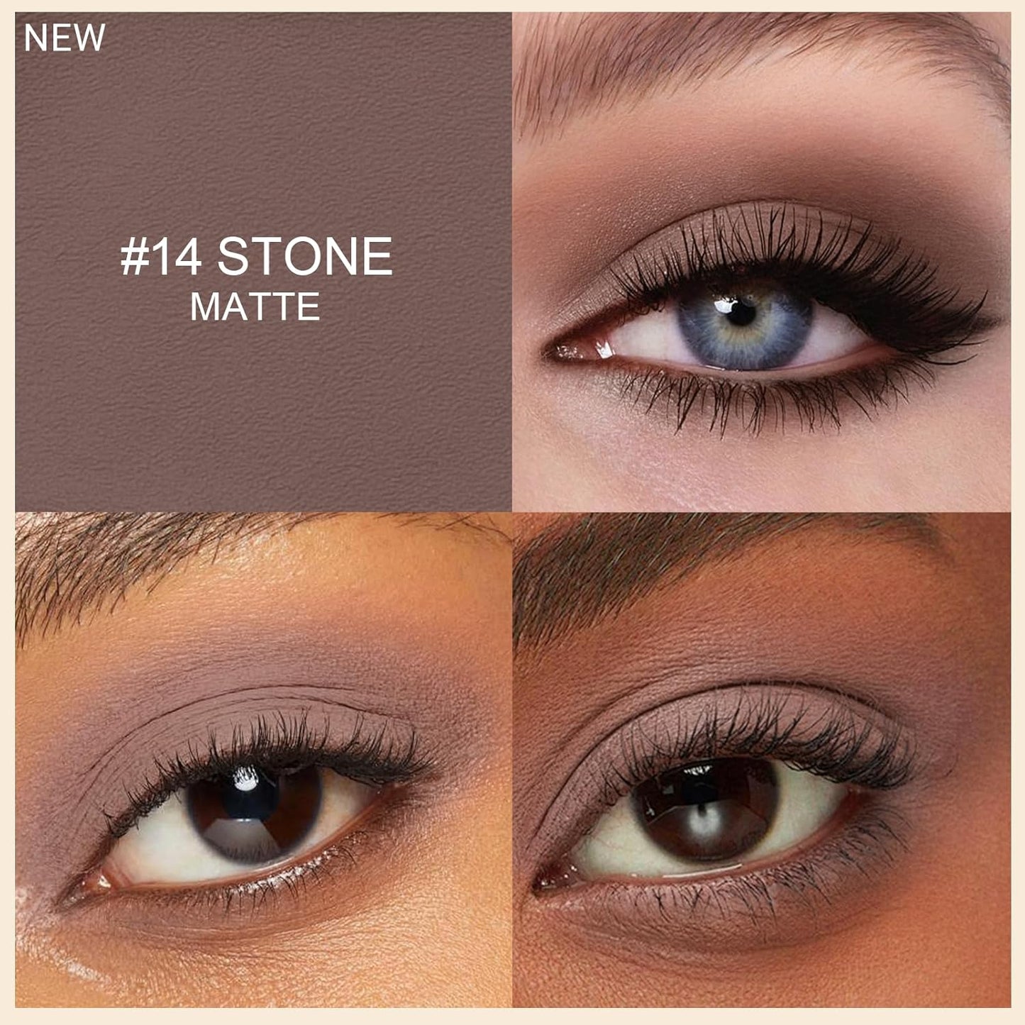 Erinde Waterproof Eyeshadow Stick, Cream Eye Shadow Stick, Long-Lasting, Crease-Proof, Cream to Powder Buildable & Blendable Eye Shadow Pencils Crayon, Vegan & Cruelty-Free, 14 Stone