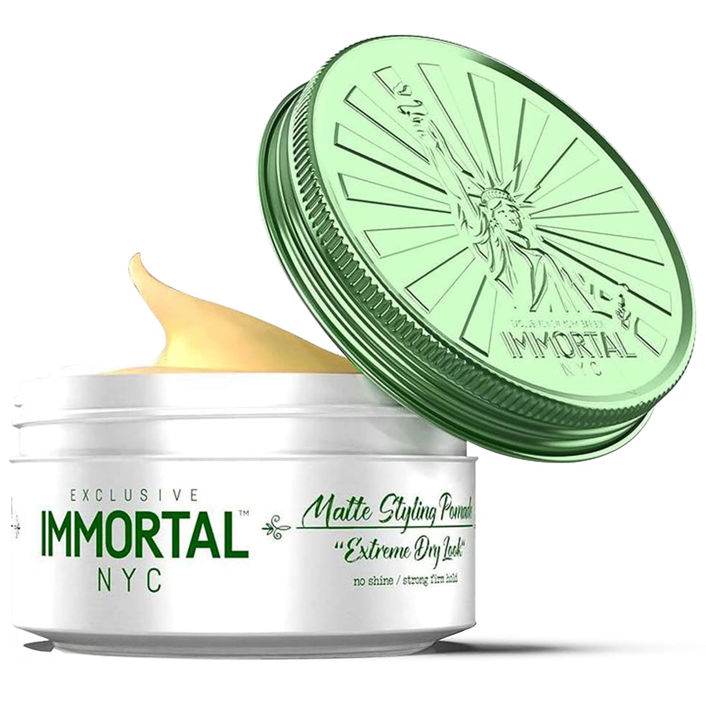 Immortal NYC Matte Styling Extreme Dry Look Pomade - 7 out of 9 Holding Ability, Matte Finish - All Natural Water-Based Hair Wax for Men - No Residue, All Hair Types