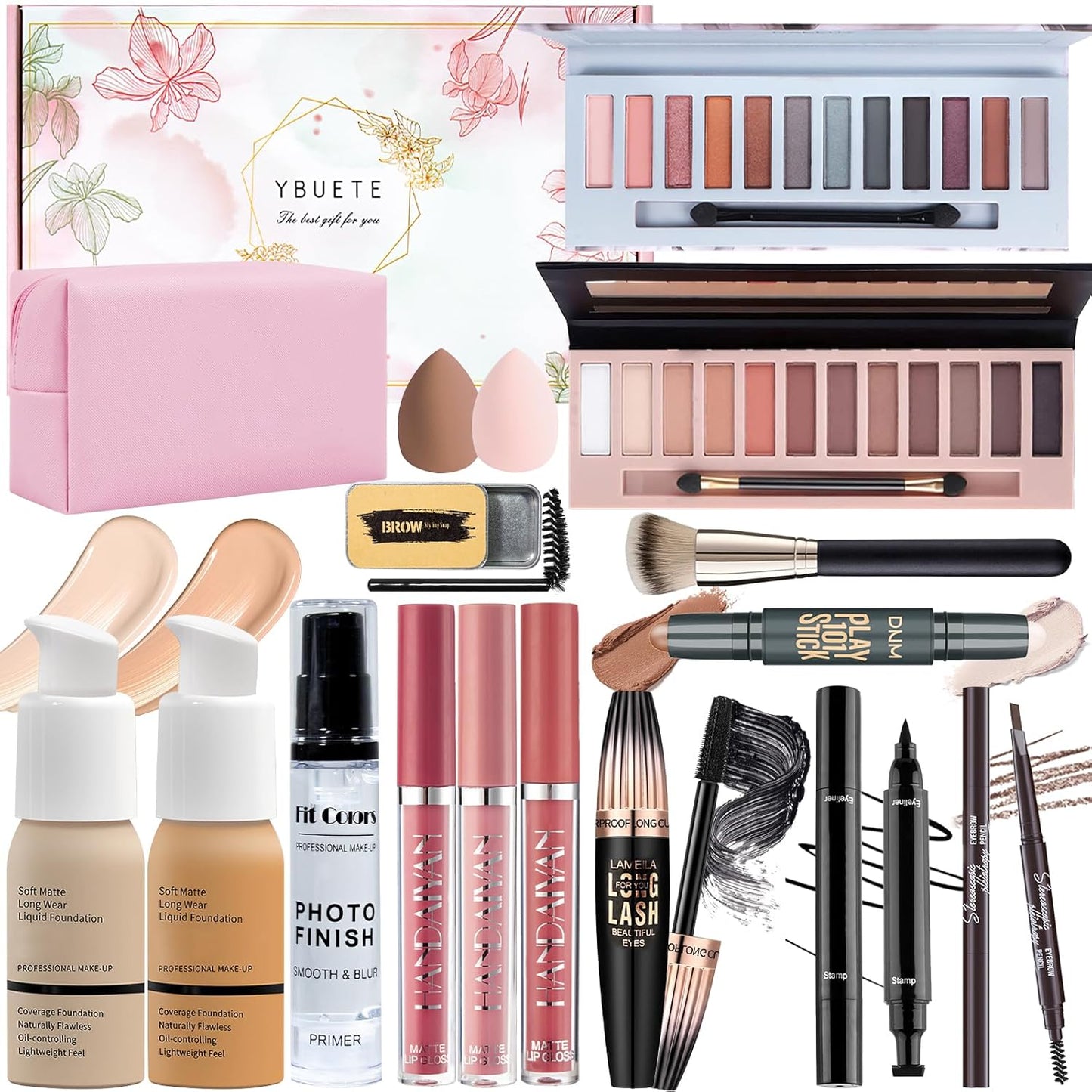 Makeup Set, Makeup Set Kit for Women Girls Teen Full Kit, Multipurpose Makeup Set, Professional & Beginner Makeup Kit Include Foundation, Face Primer, Eyeshadow Palette, Cosmetic Bag