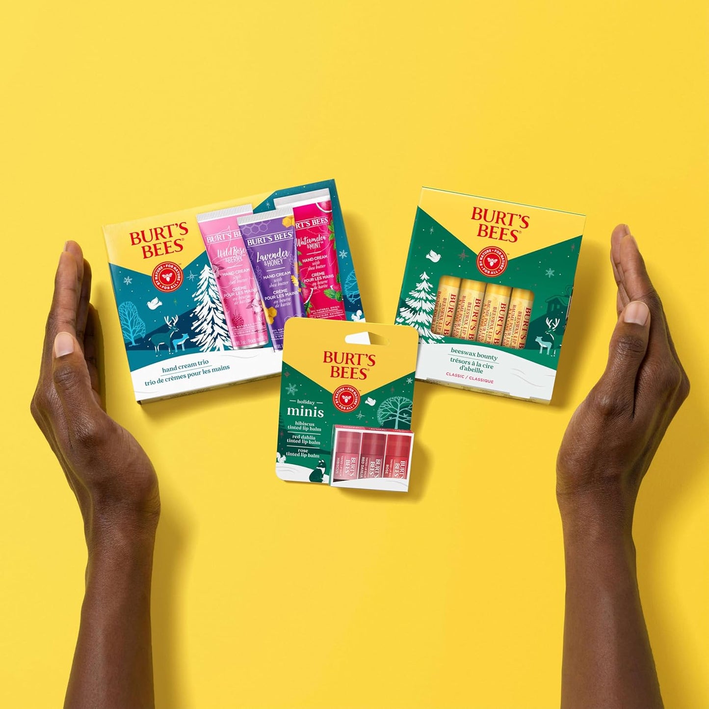 Burt's Bees Christmas Gifts, 3 Body Skincare Stocking Stuffers, Shea Butter Hand Cream Trio Set - Lavender Honey, Watermelon Mint & Wild Rose Berry (3-Pack)