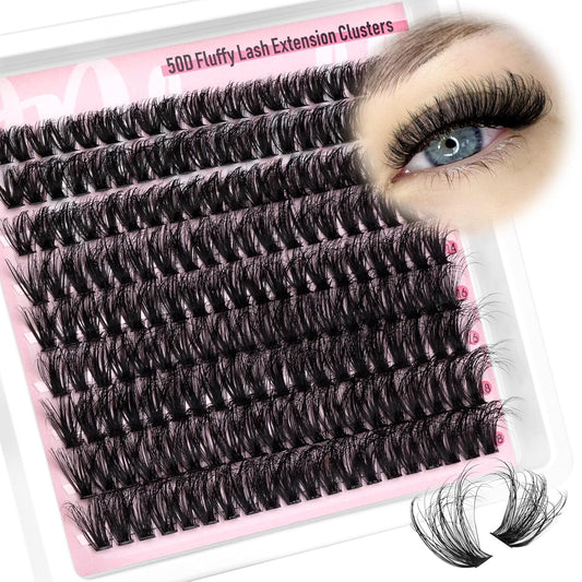 Fluffy Lash Clusters Wispy Eyelash Extension 10-18MM 180Pcs Individual Lashes Clusters Natural Eyelashes Extensions DIY at Home by Pleell