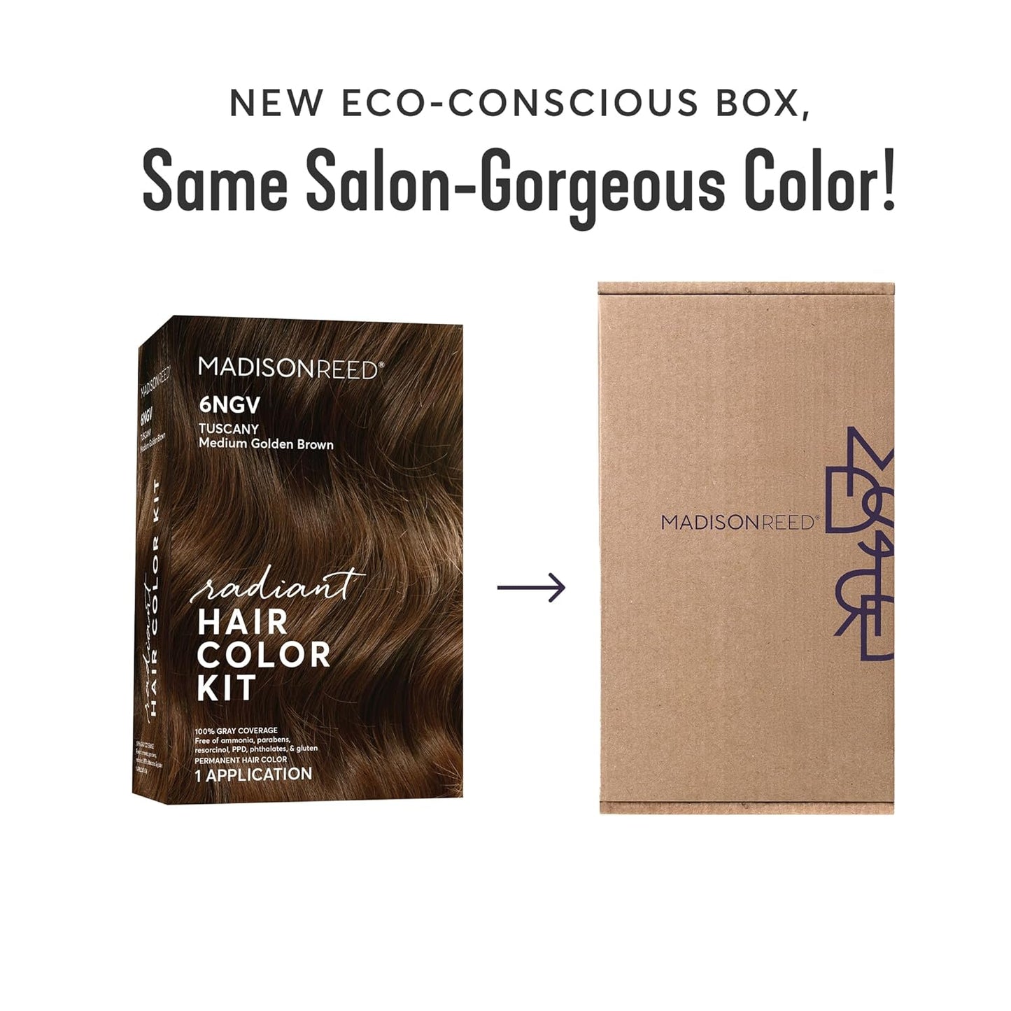 Madison Reed Radiant Hair Color Kit | 6NGV Medium Golden Brown (Tuscany Brown) for 100% Gray Hair Coverage | Dimensional Salon-Quality Permanent Hair Dye | PPD-Free & Ammonia-Free | 2 Pack