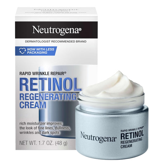 Neutrogena Rapid Wrinkle Repair Retinol Face Moisturizer, Daily Anti-Aging Face Cream with Retinol & Hyaluronic Acid to Fight Fine Lines, Wrinkles, & Dark Spots, 1.7 oz
