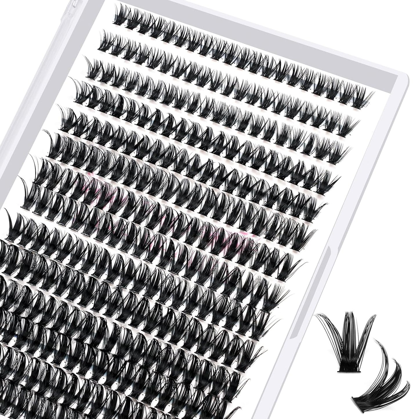 280 Pcs Individual Lashes 50D-C-0.07-12 Cluster Lashes C D Curl Wispy Lashes Bottom Lashes DIY Lashes At Home（50D-C-0.07-12）