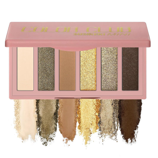 6 Colors Mini Eyeshadow Makeup Palette Olive-colored Neutral Tone Eye Shadow Matte & Shimmer Nude Make Up Pallet with Mirror Blendable Highly Pigmented Travel Size Gift Kit 04