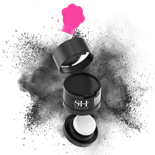Sevich Hairline Powder 2.0，Instantly Conceals Hair Loss, Root Touch up Powder, Hair Shadow Toppers for Women & Men Thinning Gray Hair, Windproof & Sweatproof, 48H Makeup Lasting, Black