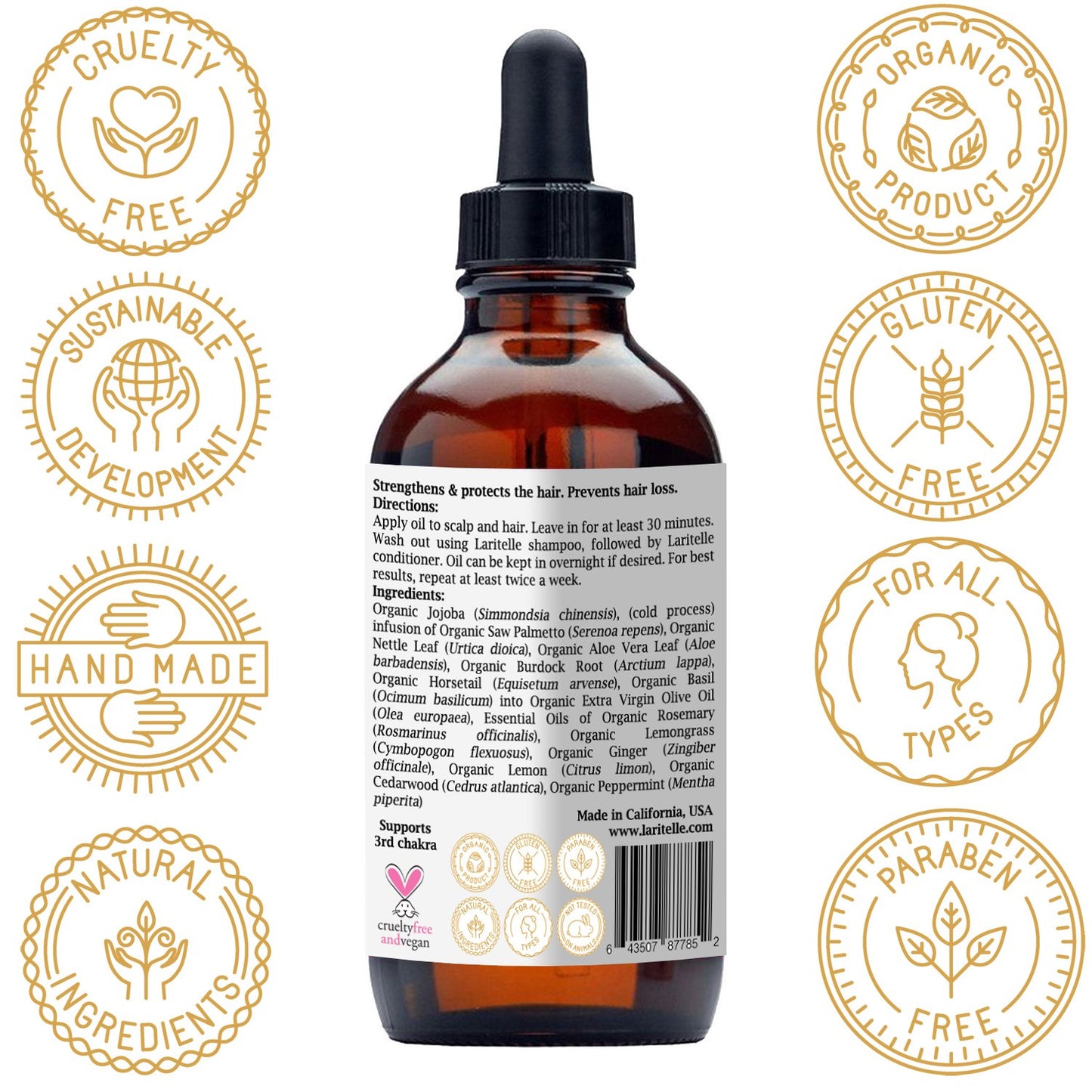 Organic Hair Growth Set – Diamond Strong – Shampoo, Conditioner & Treatment Combo – Nourish, Strengthen & Promote New Hair Growth – Made in USA