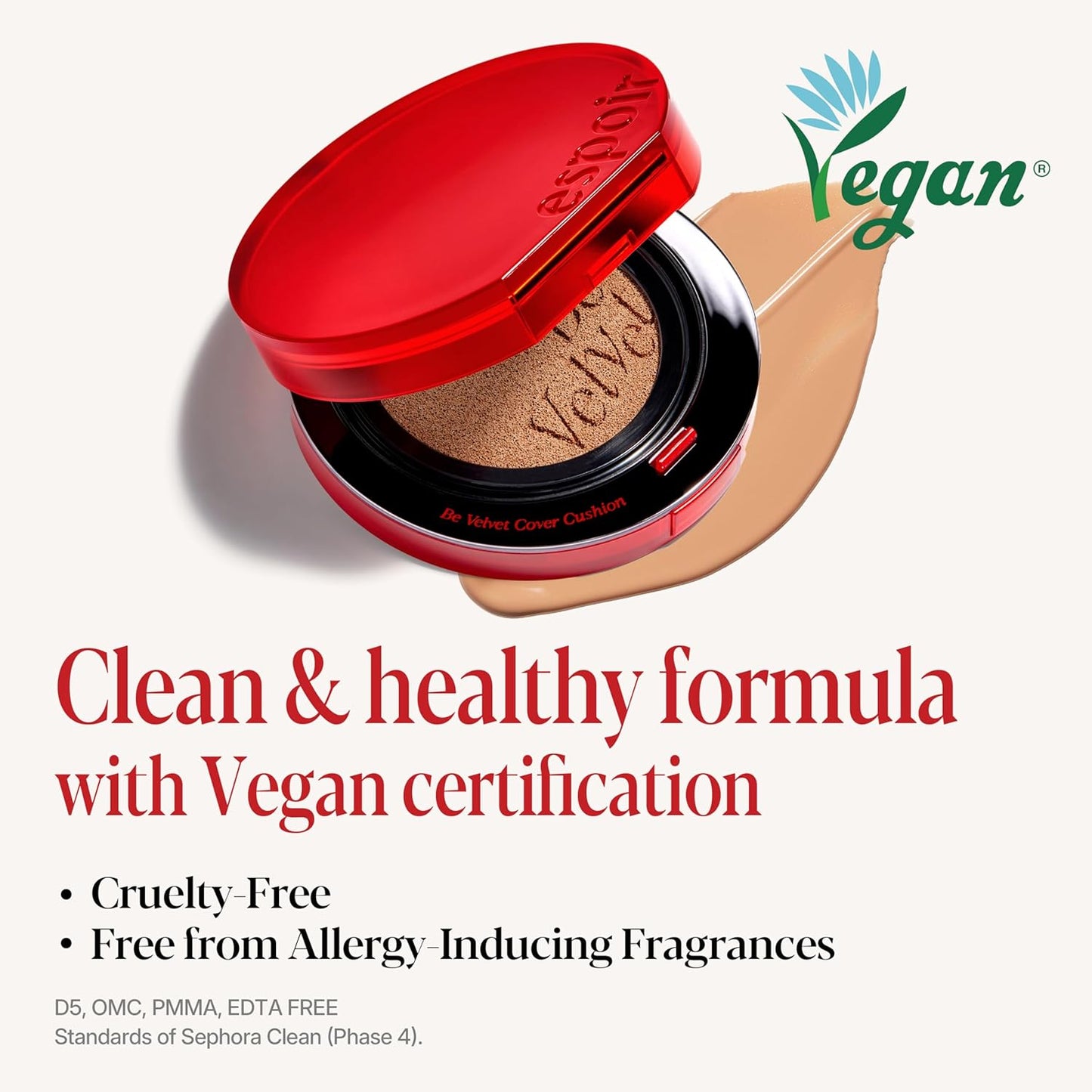 espoir [NEW] Be Velvet Cushion Foundation | Quick and Easy Coverage with Long-lasting Color by Zero Oxidation (#27 Oat, 0.46 Ounce (Pack of 1))