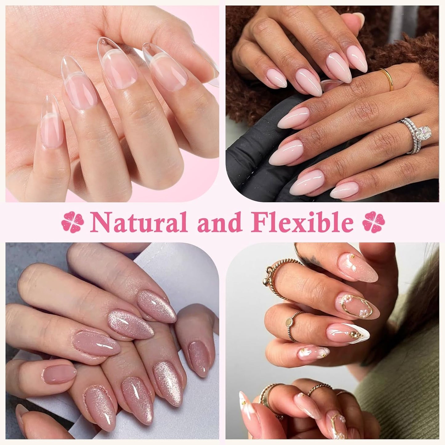 Almond Nail Tips: 504pcs Medium Almond Gel Nail Tips, Pre-shape Half Matte Short Nails Full Cover Clear Press On Acrylic Fake Nails for Nail Extension Nail Art 12 Sizes