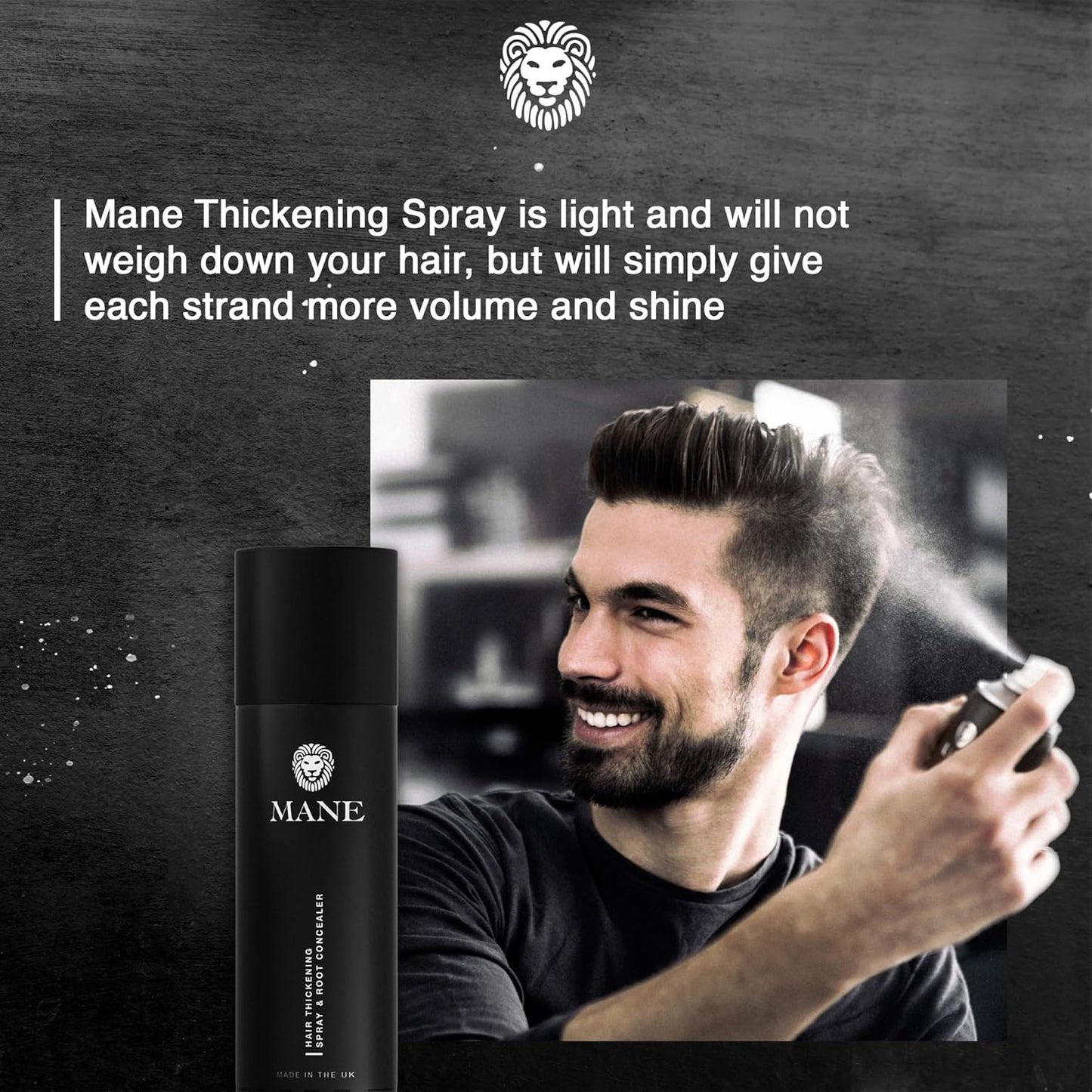 Mane Hair Thickening Spray & Root Touch Up, Instantly Thicker Hair for Men & Women, Fill in Hairlines and Hide Thinning and Fine Patches - Light Blond, 12 Colors (6.76 oz)