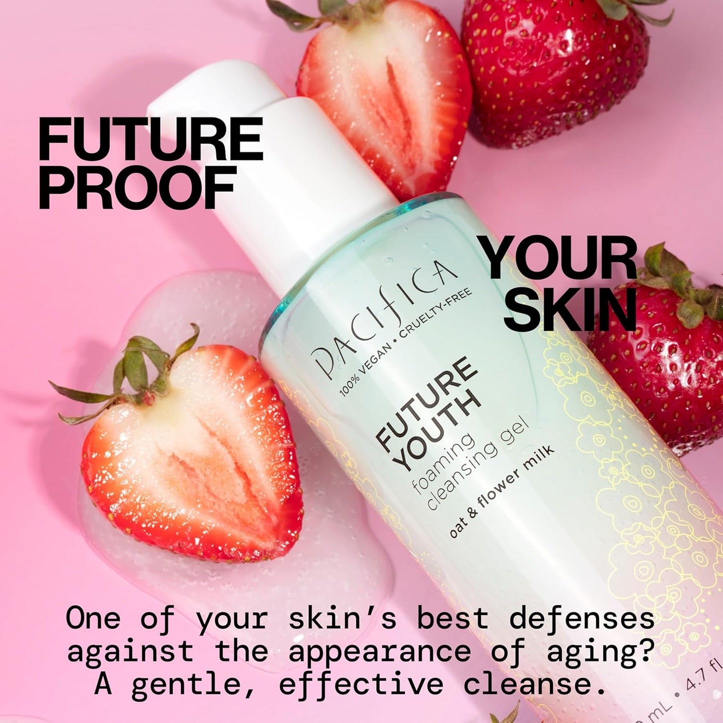 Pacifica Future Youth Foaming Face Wash - Hydrating Anti-Aging Cleansing Gel, Dermatologist Tested Gentle Facial Cleanser, Alcohol-Free Vegan Formula for All Skin Types Clean Beauty Cruelty-Free 4.7oz