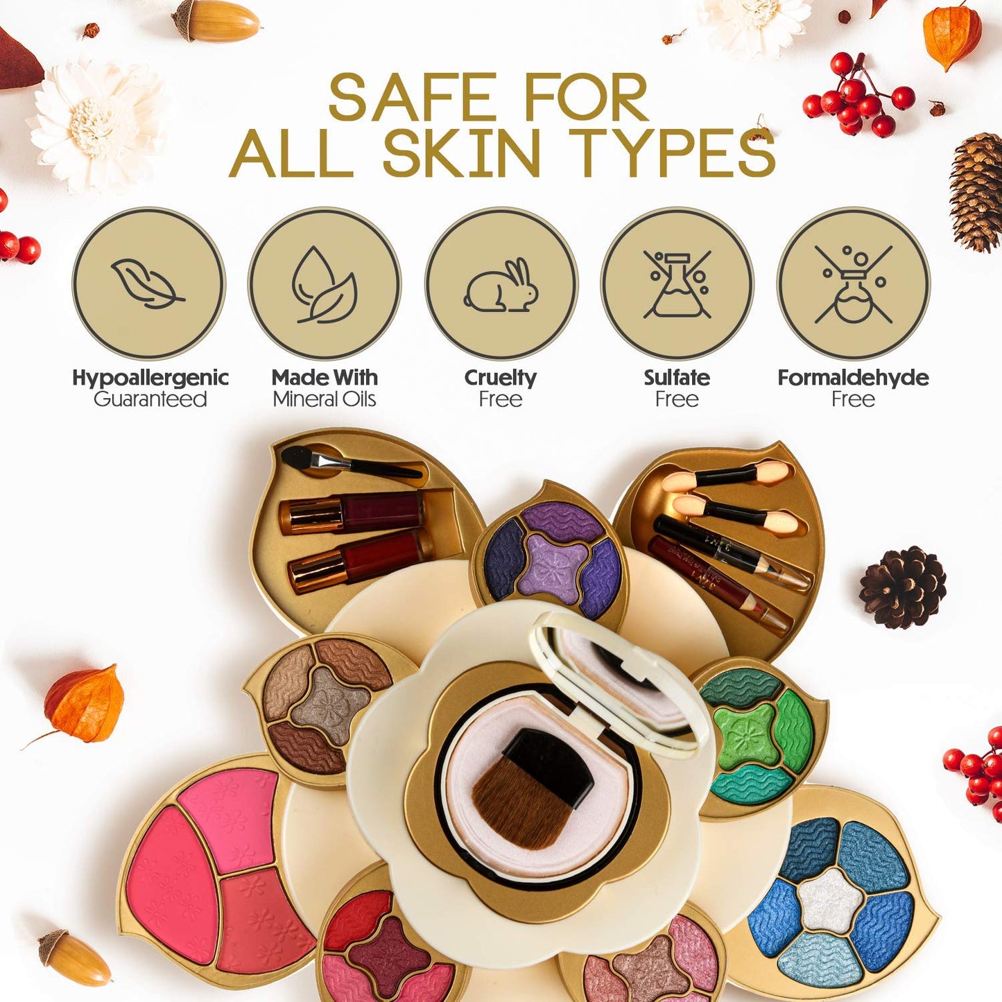 All In One Makeup Gift Kit for Woman and Teens | Makeup Flower Set with Eyeshadow Palette