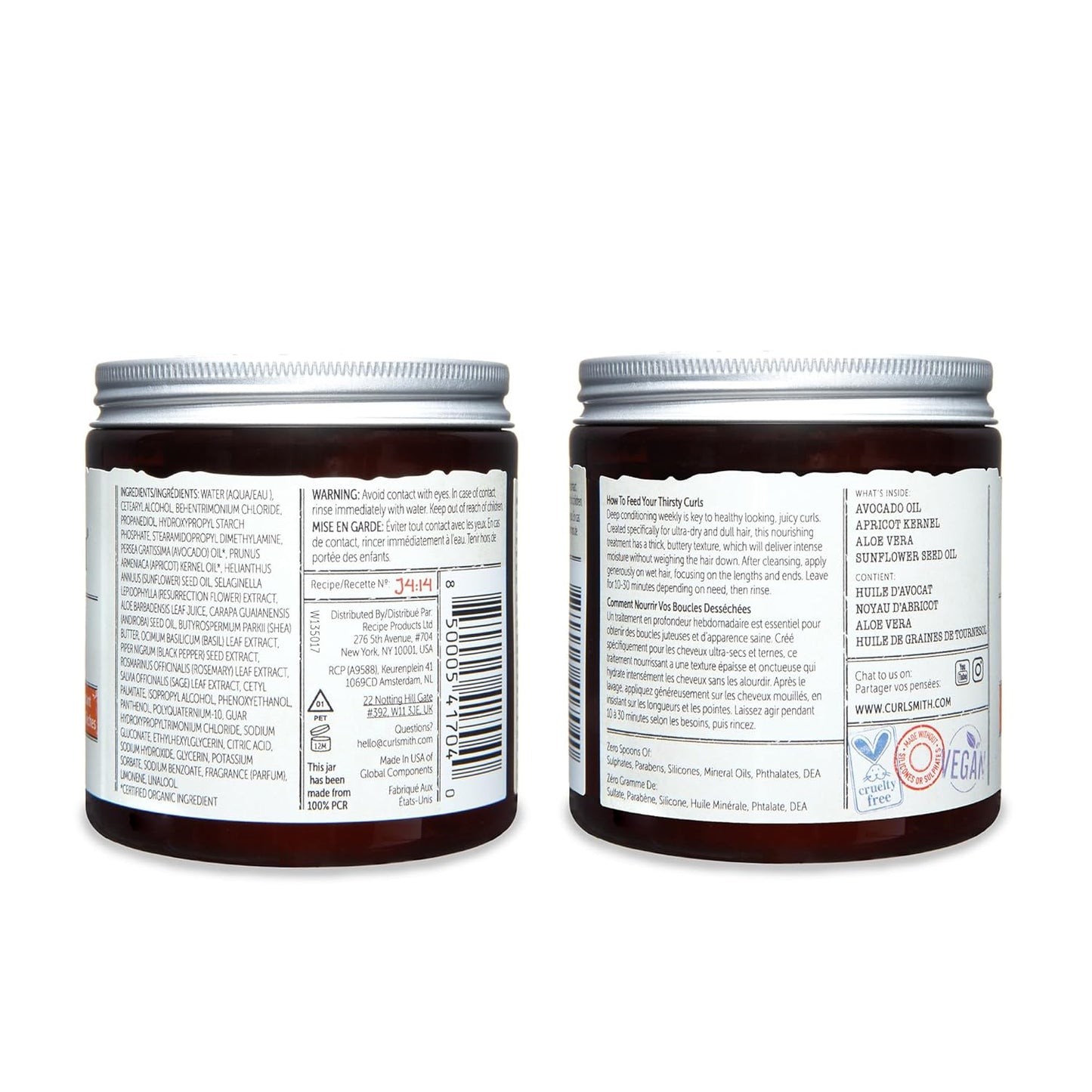 CURLSMITH Double Cream Deep Quencher - Deep Conditioning Mask for Curls, Hydrating and Detangling, For All Curl Types, Vegan & Cruelty Free (8 oz)