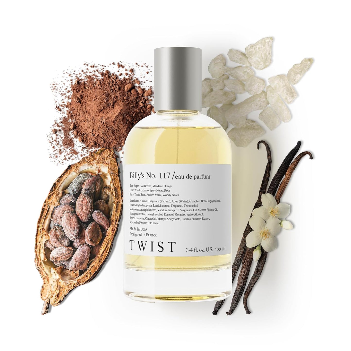 Twist Billy's No. 117 - Eau De Parfum Inspired by Billie Eilish's No.1 Eau de Parfum, Long-Lasting Perfume For Women, Paraben Free, Vegan, Clean Ingredients, Fragrance - Spray 100 ml | 3.4 fl. oz.