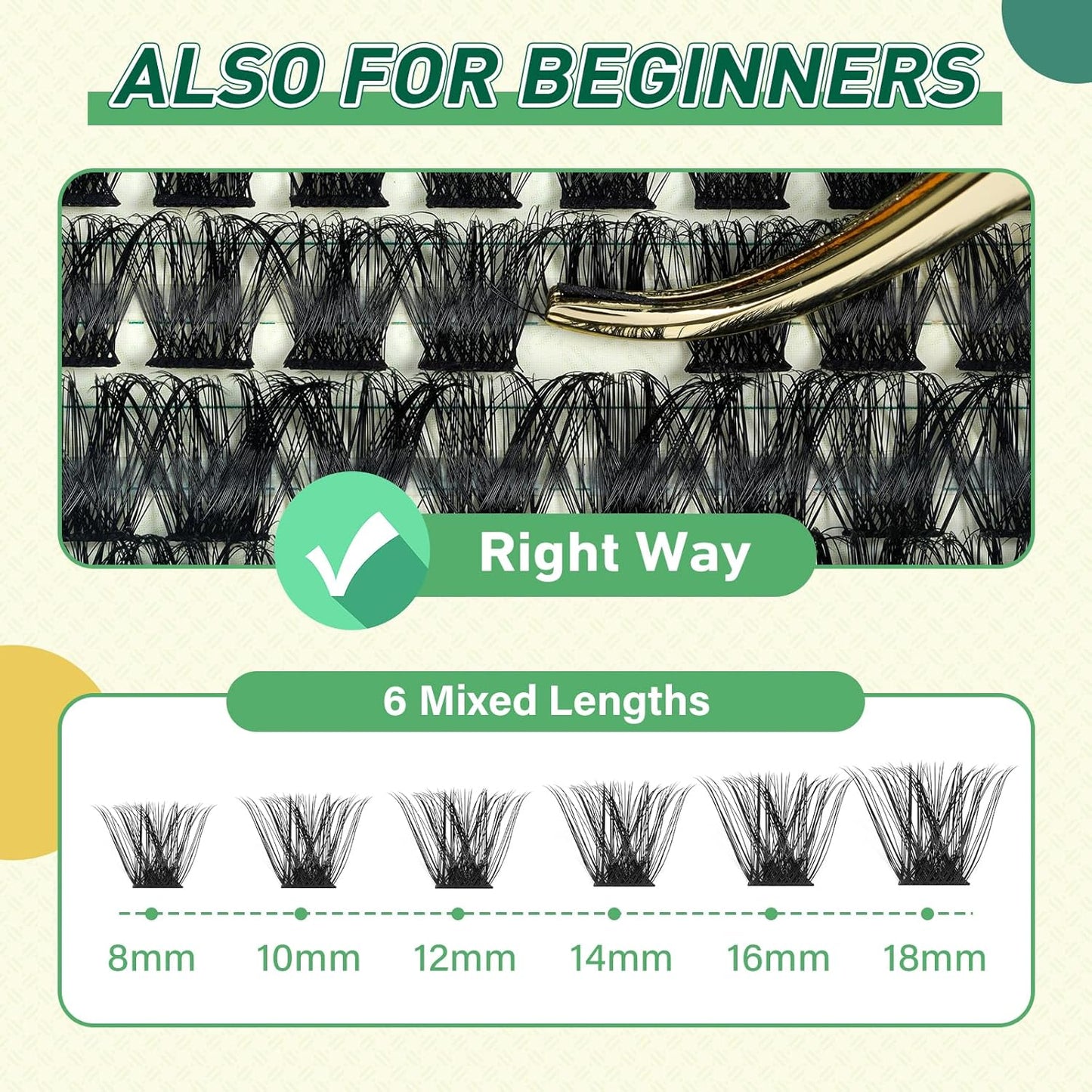 DIY Lash Extension Kit KEYYOU 144pcs Lash Clusters Eyelash Extension Kit with Mascara Brush Bond and Seal Lash Glue Remover Lash Applicators Lash Brush for DIY Lash Extensions (Y03 Kit)