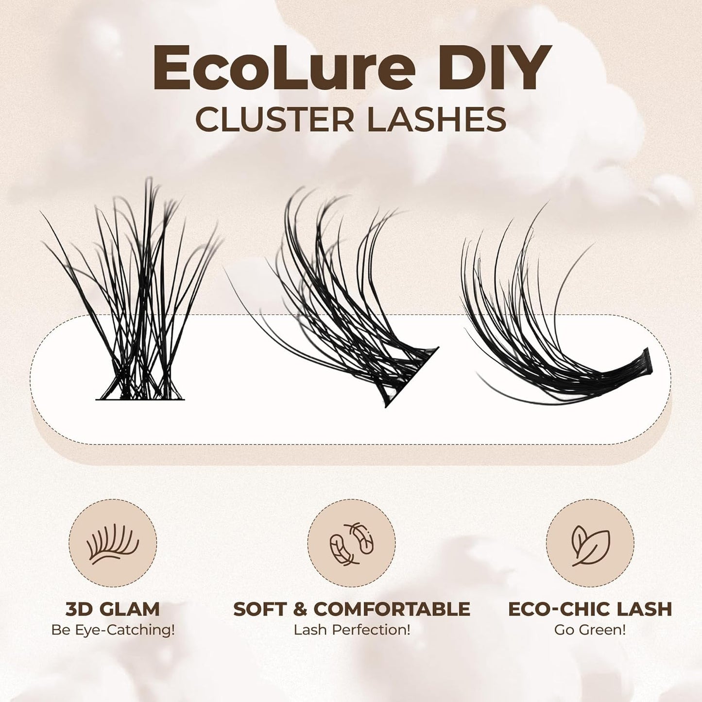 PopUp Cluster Lashes Wispy Cluster Eyelash Extensions 3D DIY Lash Clusters 10-16mm Multilayered Eyelash Clusters, Reusable Fluffy Individual Lashes Cluster(BDD06)