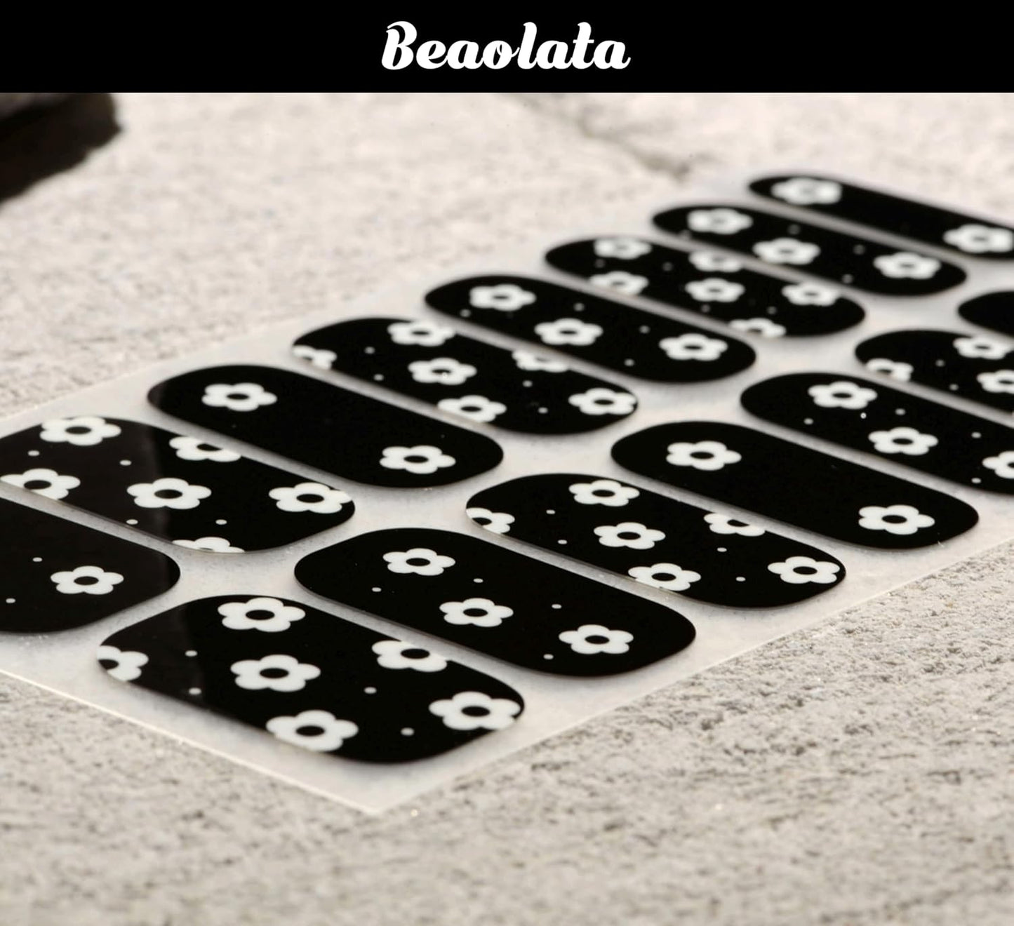 Nail Polish Strips, 32PCS Salon Quality Wraps, Long Lasting Gel Nail Stickers for Women Easy Apply& Remove (Night Black)