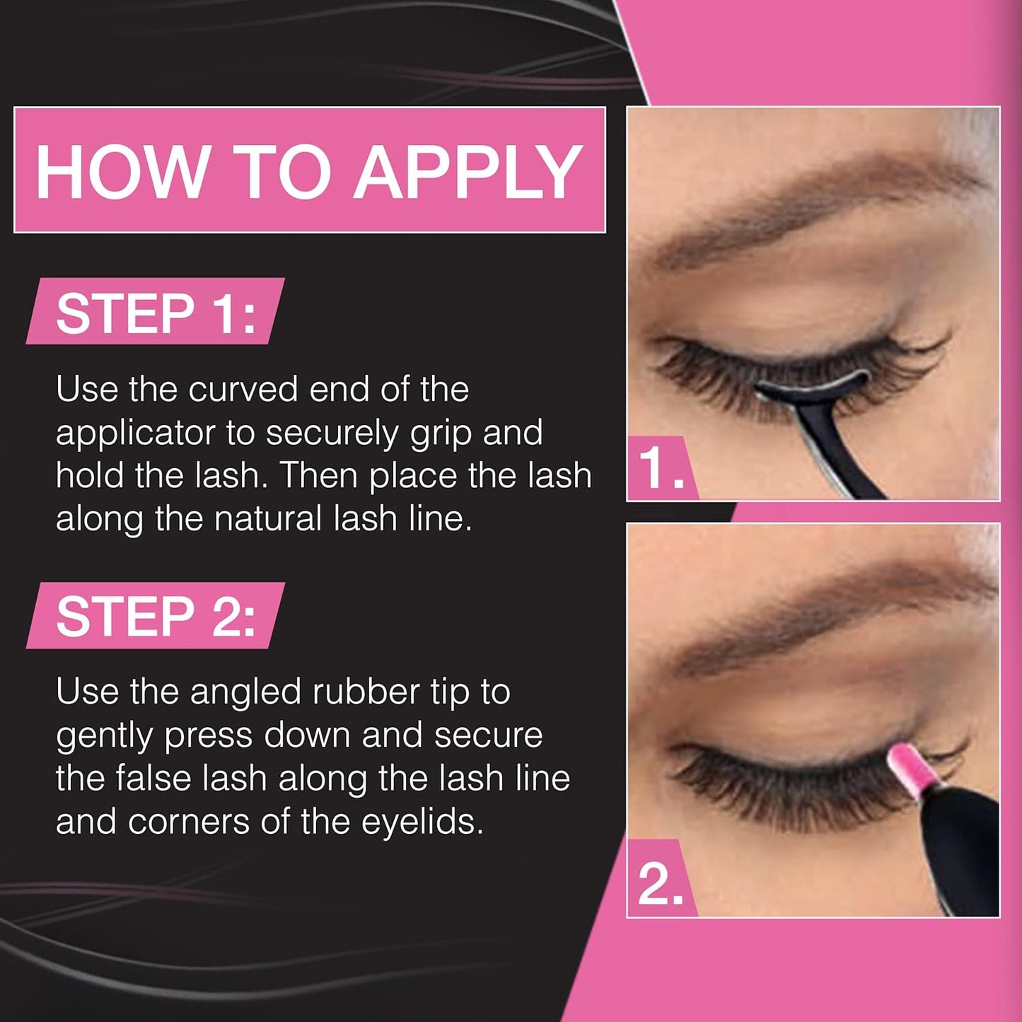 Ardell Dual Lash Applicator Tool, Eyelash Tweezers for Easy Application and Removal, Precision Lash Tweezers, Ergonomic Design Tweezers for Strip and Individual Lashes