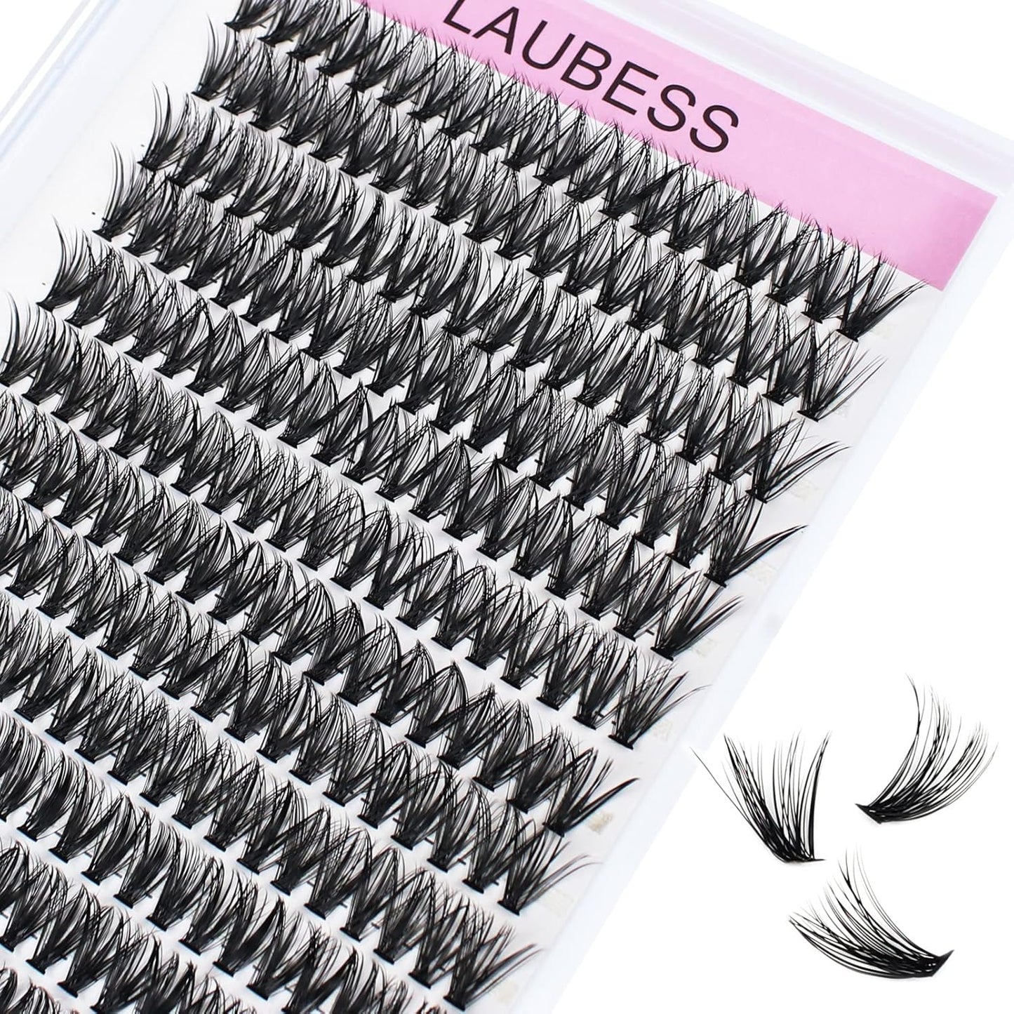 Eyelash Clusters LAUBESS Lash Clusters Individual Lashes DIY Cluster Eyelash Extensions DIY at Home Waterproof Cluster Lashes (40D-D-13)