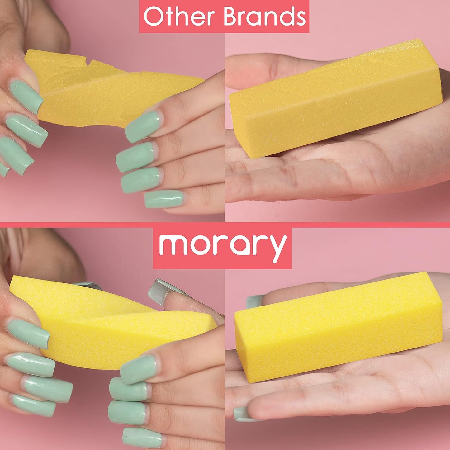 Natural and Acrylic Nail Buffing Blocks, 12-Pack, 4 Sided, Medium Grit (Multi-Colored)