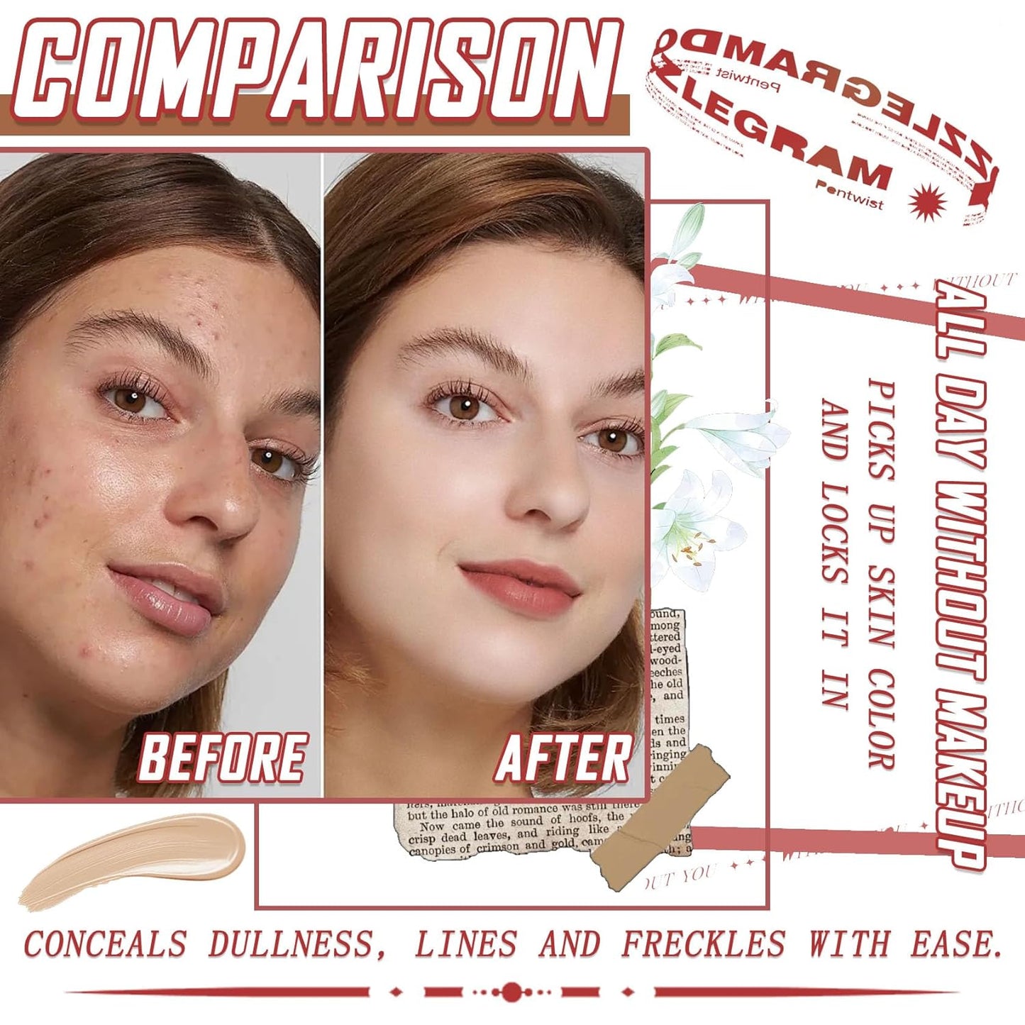 5 Colors Correcting Concealer Palette,Waterproof Long Lasting Cream Contour Palette for Women,Contouring Concealer Liquid Foundation Makeup Palette with Brush 02#