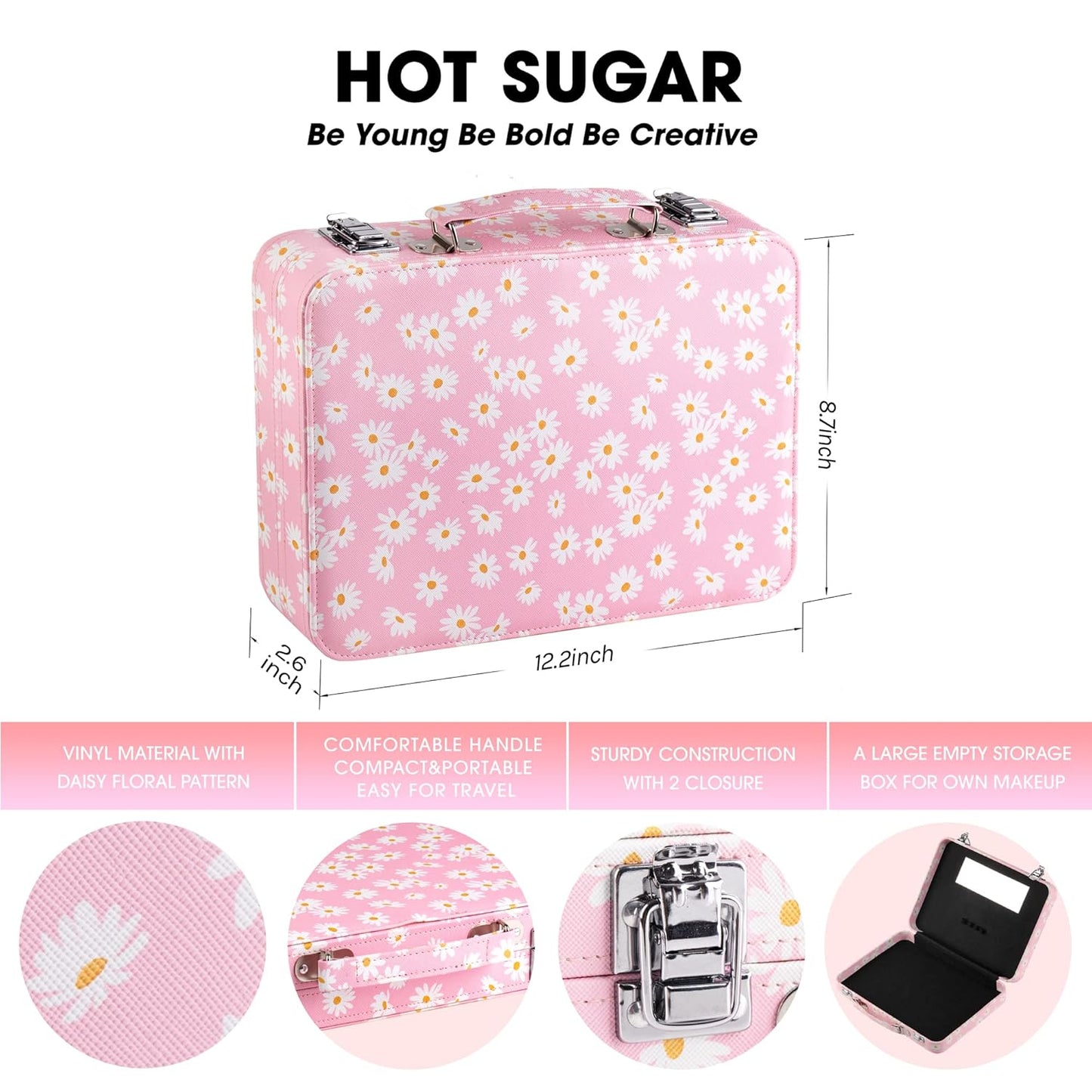 Hot Sugar Makeup Kit for Teenager Girls 10-12, All in One Beginner Makeup Kit for Women Full Kit, Teen makeup kit Cosmetic Gift Set on Birthday Christmas (PINK DAISY)