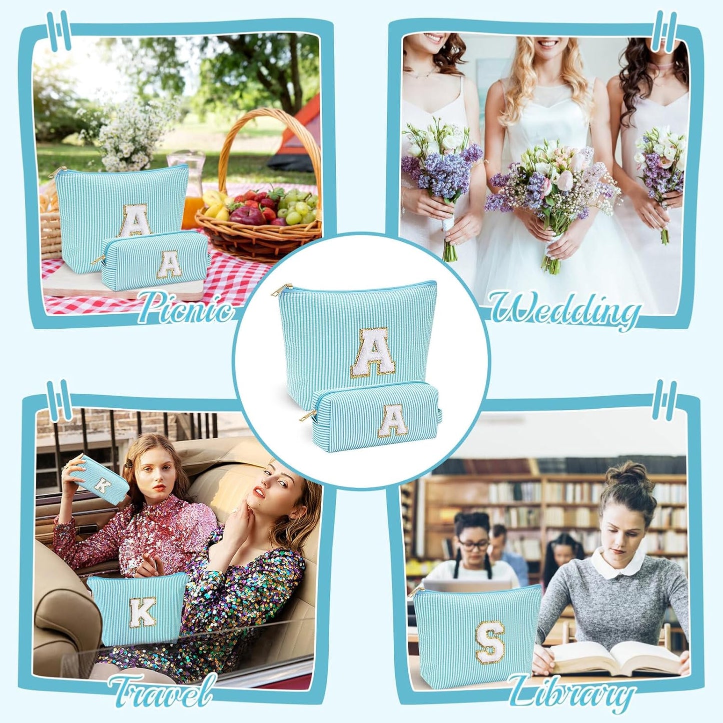 YOOLIFE Daughter Gifts Cosmetic Bag - Make Up Bag Travel Makeup Bag for Women - Personalized Bridesmaid Gifts - Letter Y