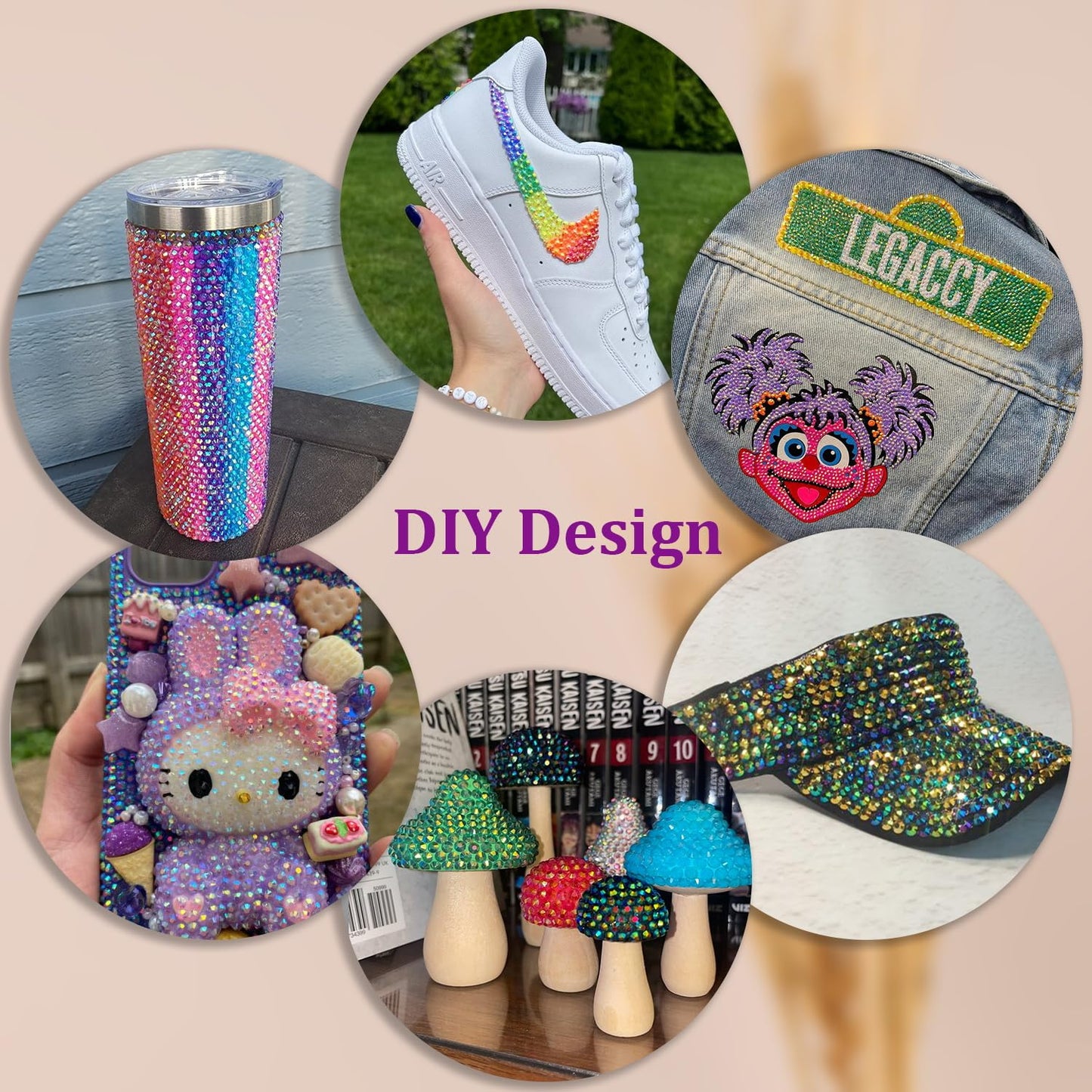 Resin Jelly Rhinestones for Crafting with B7000 Jewelry Glue, 2 Boxes Champagne Flatback Crystals with 3Pcs 10ml Glue, Bedazzling Non Hotfix Gems for DIY Tumblers Clothing Shoes Manicure