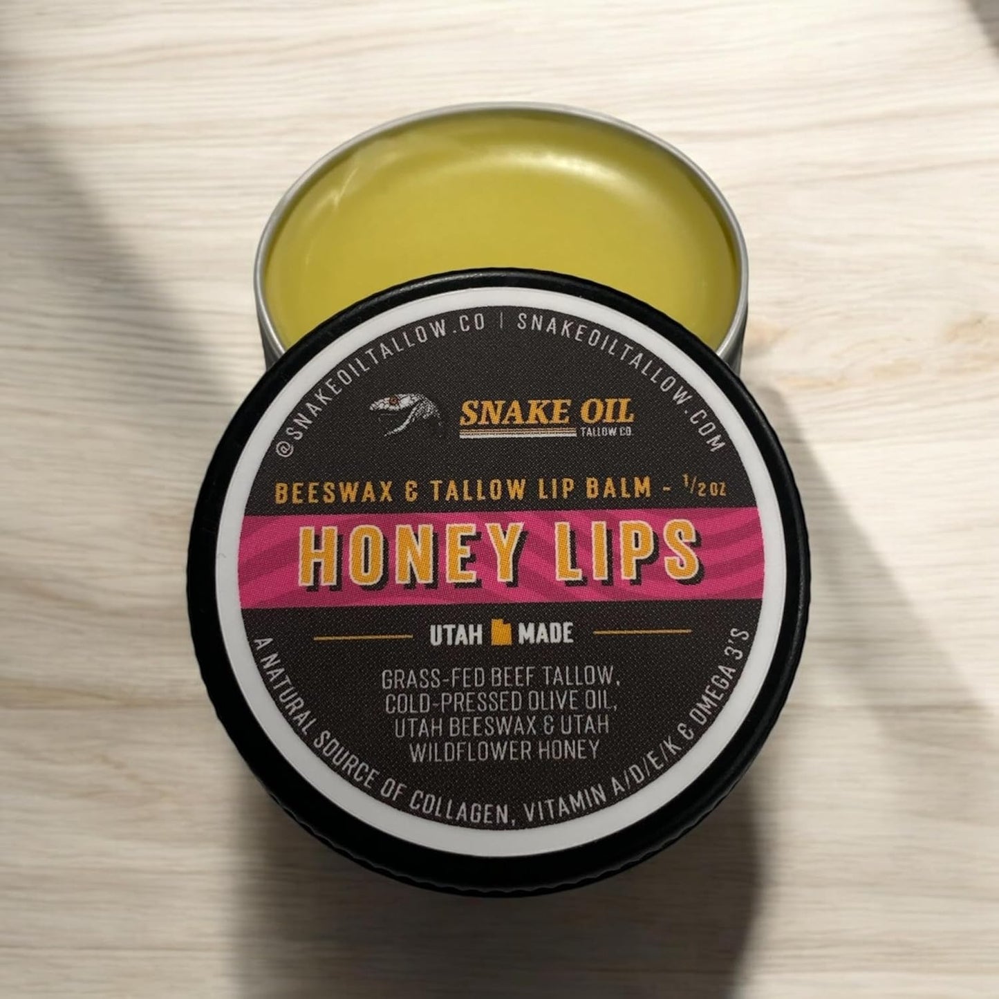 Tallow Lip Balm - Made in USA - Grassfed Beef Tallow - Handmade in Small Batches - Great for Lips, Cuticles and Dry Skin Needs like Eczema, Acne, Psoriasis - Unscented - 4 Organic Ingredients