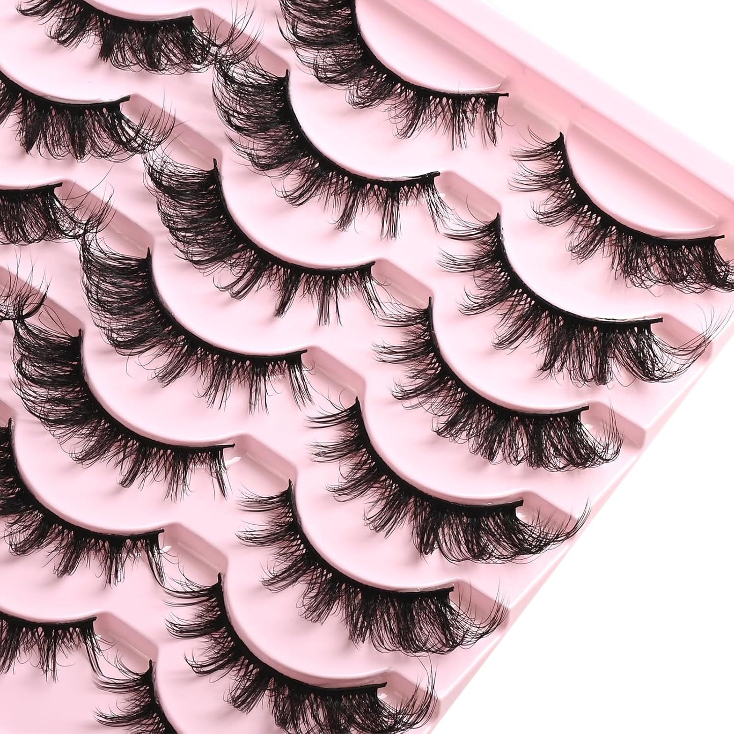 FARRED Cat Eye Lashes Fox Eyelash Wispy Fluffy False Eyelashes 14 Pairs Fake Eyelashes Natural Look Short Natural Lashes Cat Eye Lash Wispy Volume Eyelash (F23 | 8-16mm)