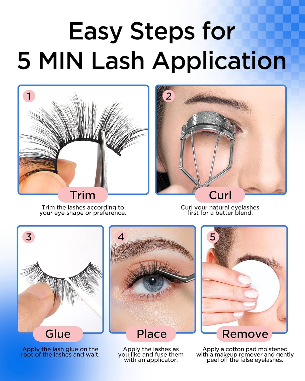 BEYELIAN 14 Pairs False Eyelashes Natural Look D Curl 9-15MM Doll Eye Fake Lashes, Soft and Lightweight Faux Mink Lashes, Reusable, Easy to Apply (14P-HSCS-01)