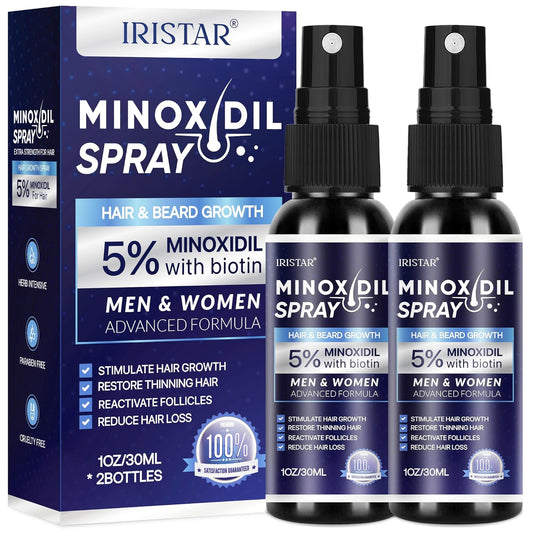 5% Minoxidil for Men Hair, Minoxidil for Women Hair Growth, Minoxidil for Men Beard, Minoxidil Spray, Minoxidil 5 Percent, Minoxidil 5% Hair Regrowth for Men 30ml x 2 Bottles
