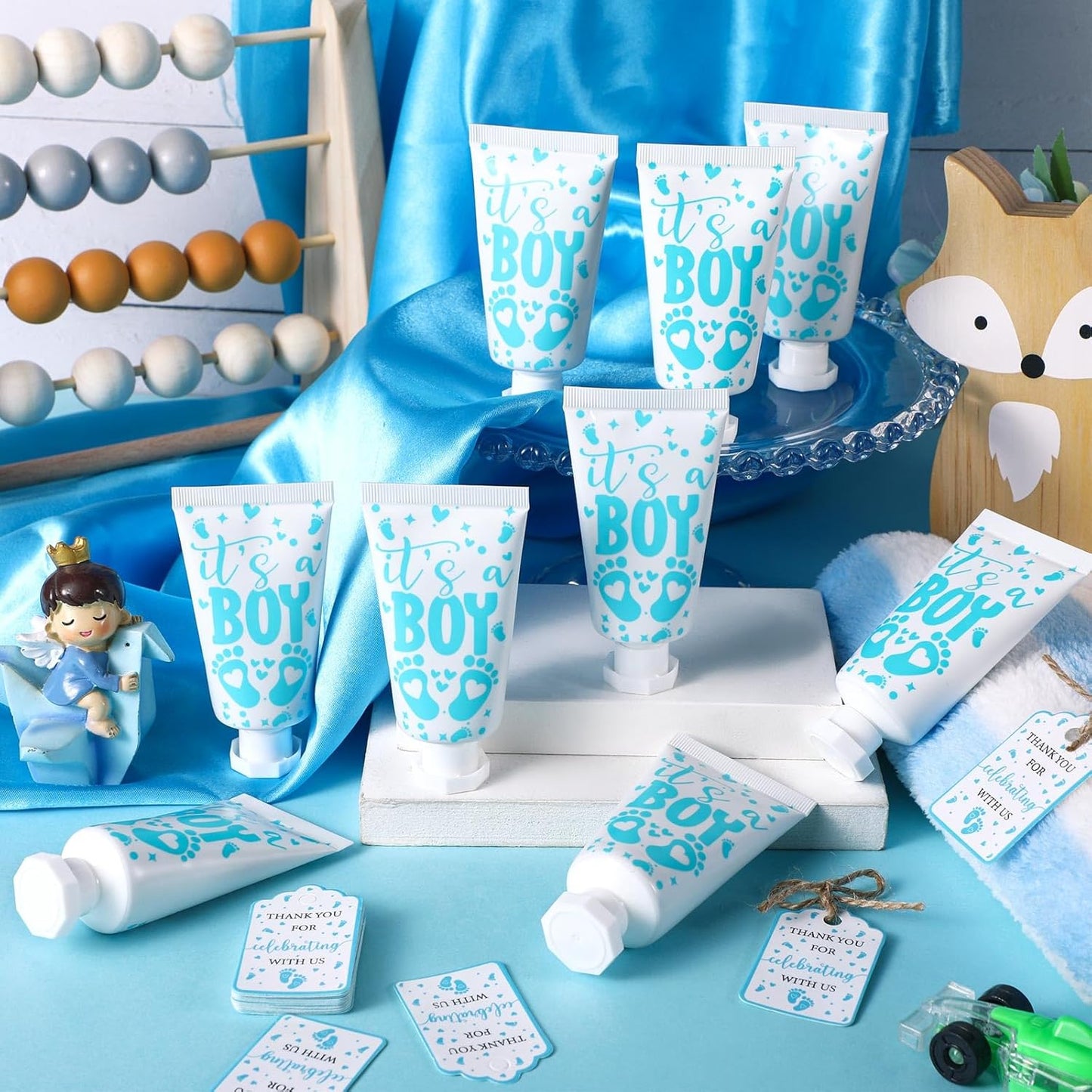 48 Sets Baby Shower Hand Cream Party Favors for Guests Gift Bulk Travel Size Hand Lotion Set for Baby Shower Wedding Christmas(Footprint)