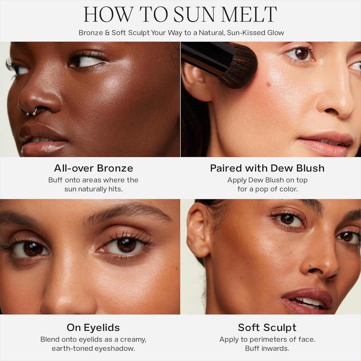 Saie Sun Melt Cream Bronzer - Buildable Balm Face Bronzer for Effortless Sculpting - Cream Contour Enriched with Vitamin C, Nourishing Skincare Ingredients & a Natural Finish - Light Bronze (1 oz)