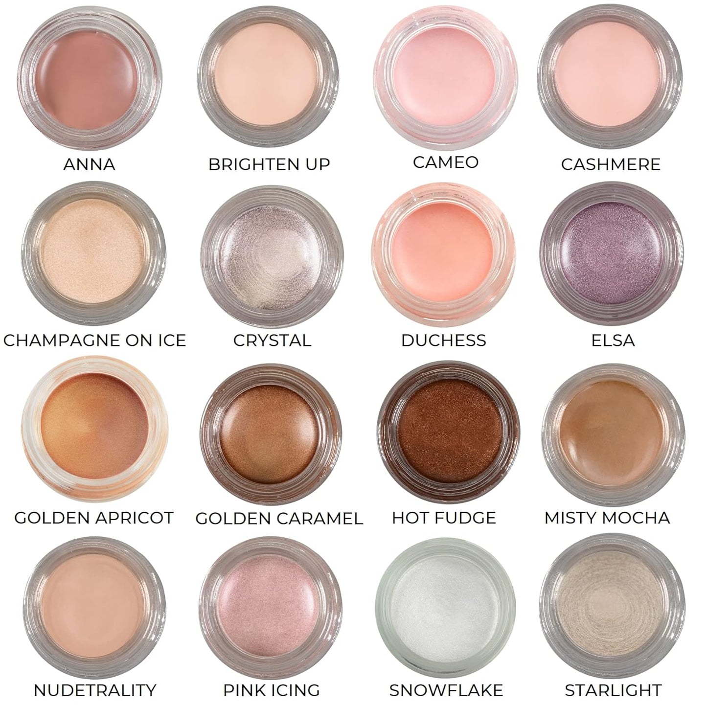 Mommy Makeup Any Wear Creme Eyeshadow - Waterproof, Crease-Proof, Long Lasting, High Pigment, Oil-free - Cream to Powder for Eyes, Cheeks & Lips (Crystal)