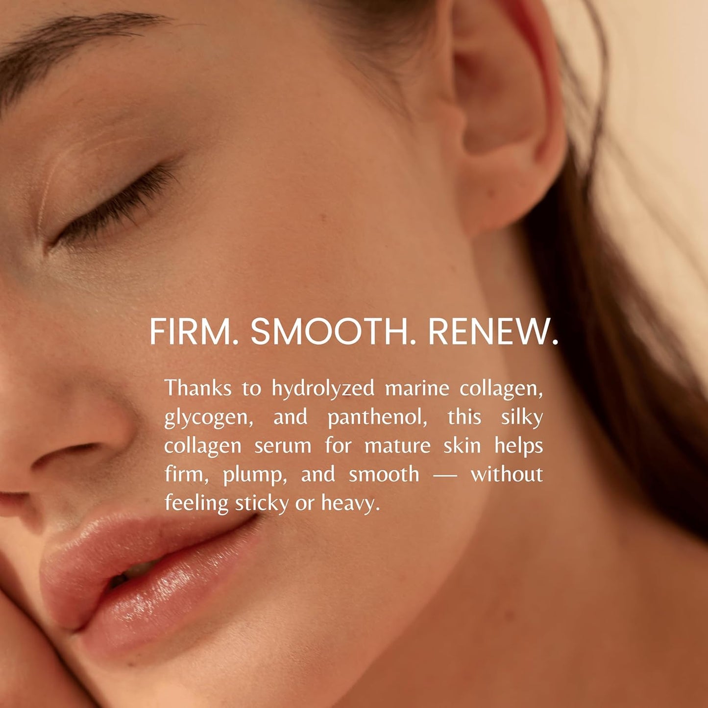 Marine Collagen Serum for Mature Skin - Advanced Anti-Aging Formula with Hydrolyzed Collagen, Moisturizing Panthenol, Glycogen. For All Skin Types, Daily Use, Perfect Base