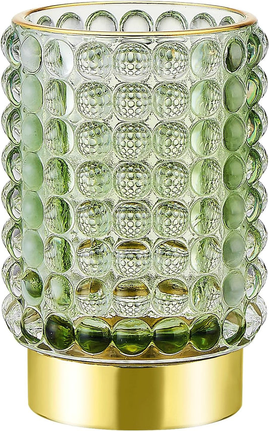 Makeup Brush Holder Organizer,Toothbrush Holders,Desk Pen Pencil Holder,Multifunctional Vintage Glass Brush Cup(A38-2-US/Green/L)