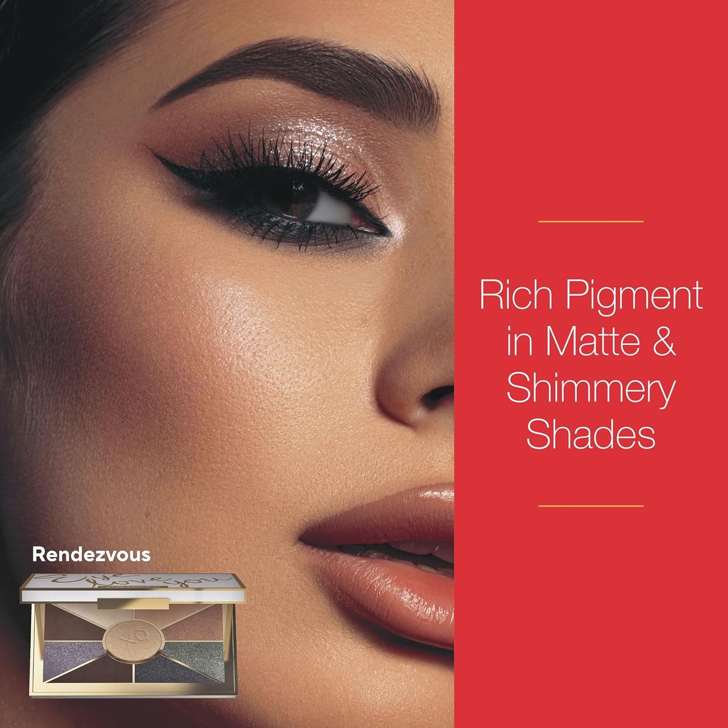 Mirabella Eye Love You Neutral Shimmer Eyeshadow Palette - Makeup Palette w/Ultra Pigmented Pressed Powders, Creamy Matte & Shimmer Brown Eyeshadow Shades - Rendezvous