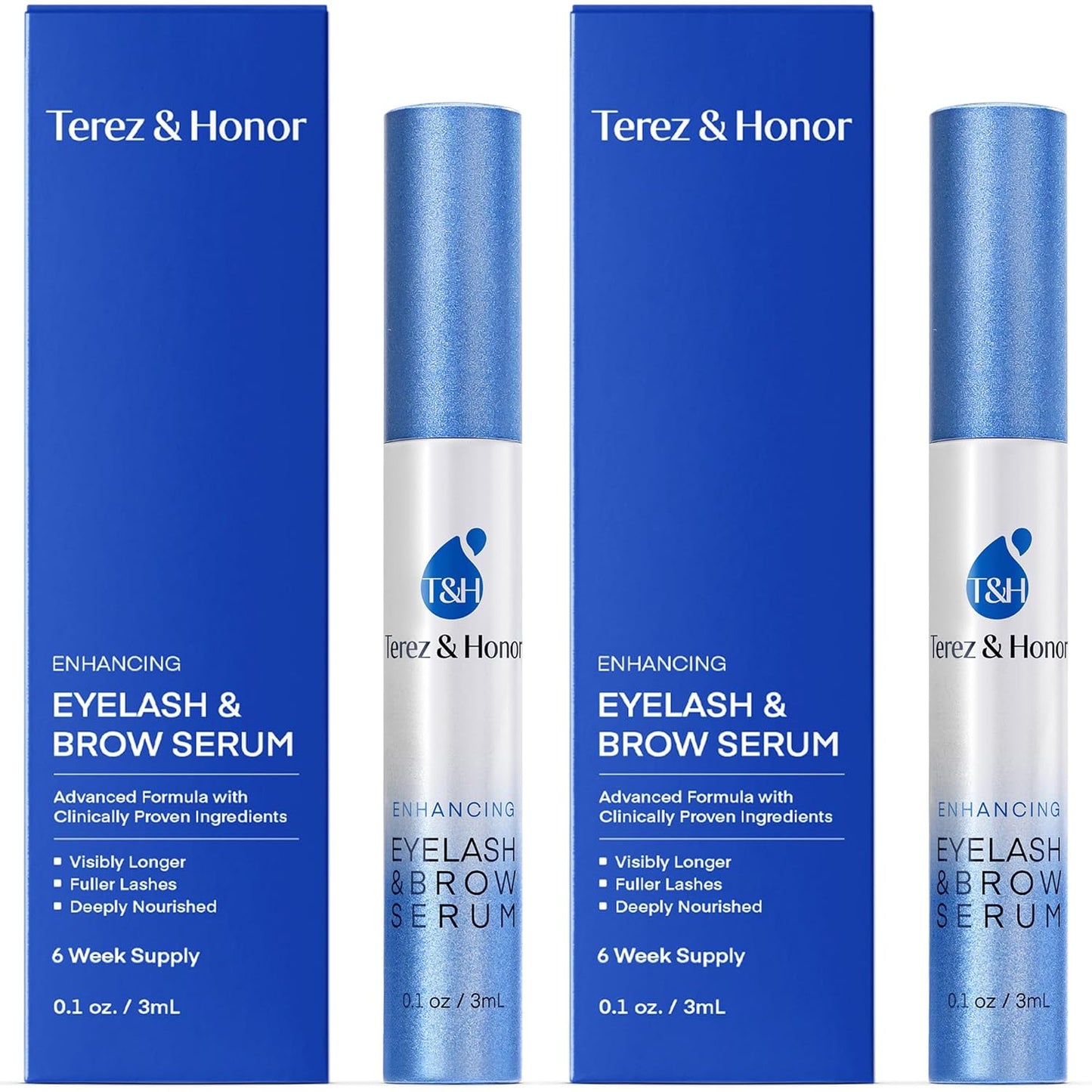 Terez & Honor Advanced Enhancing Eyelash and Eyebrow Serum (Eyelash Serum - 2 Pack)