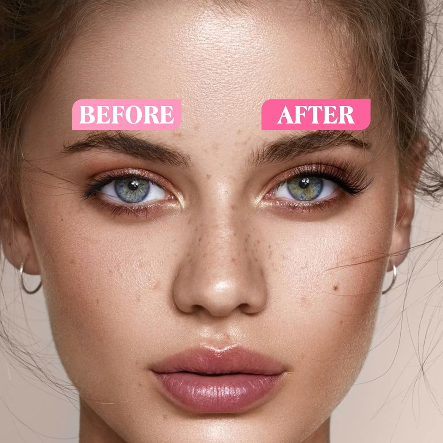 JIMIRE Half Lashes with Clear Band Cat-Eye Lashes Fluffy Wispy Accent False Eyelashes Natural Look Handmade Soft DIY Cluster Lashes Pack 7 Pairs