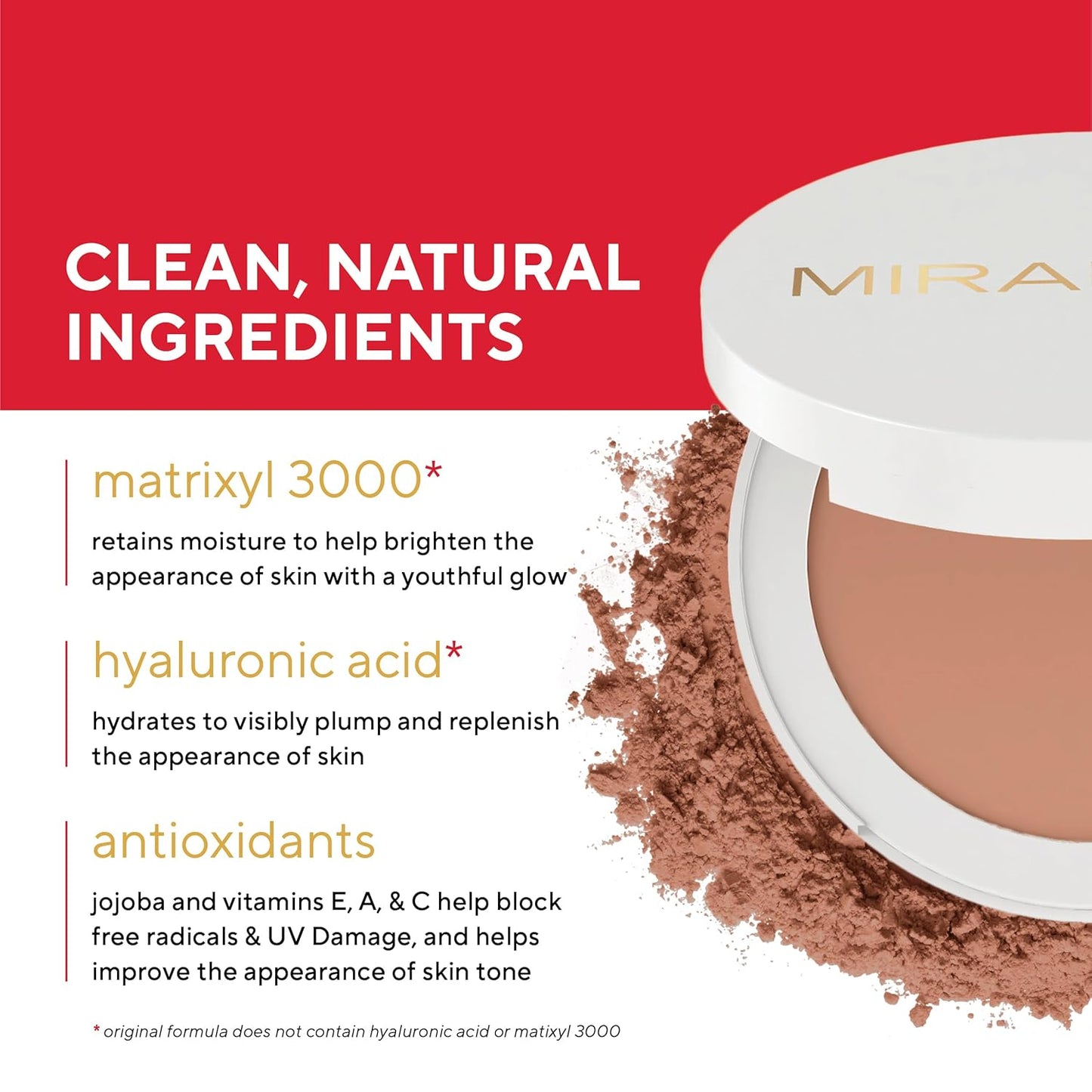 Mirabella Invincible All Skin Pure Pressed Powder Foundation - Buildable Mineral Foundation & Blurring Matte Finishing Powder - Medium M9