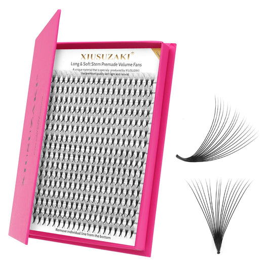 Premade Fans Eyelash Extensions 16D Volume Lash Extensions 0.03 Thickness Eyelash Extension D Curl Premade Lash Fans Mix 9-16mm Fluffy Soft Handmade Lash Fan(16D-0.03-D,9-16mm)