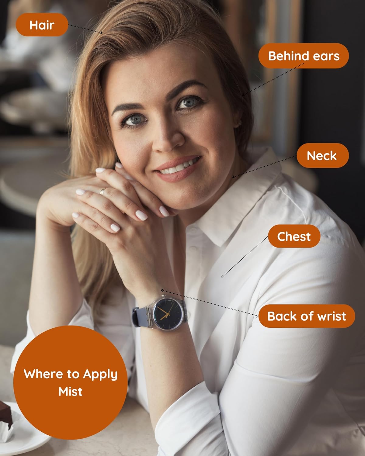 Juicy Georgia Peach Natural Hair & Body Mist Spray, Pure Essential and Fragrance Oils, Alcohol-Free, Handmade in California, 0.5Fl Oz