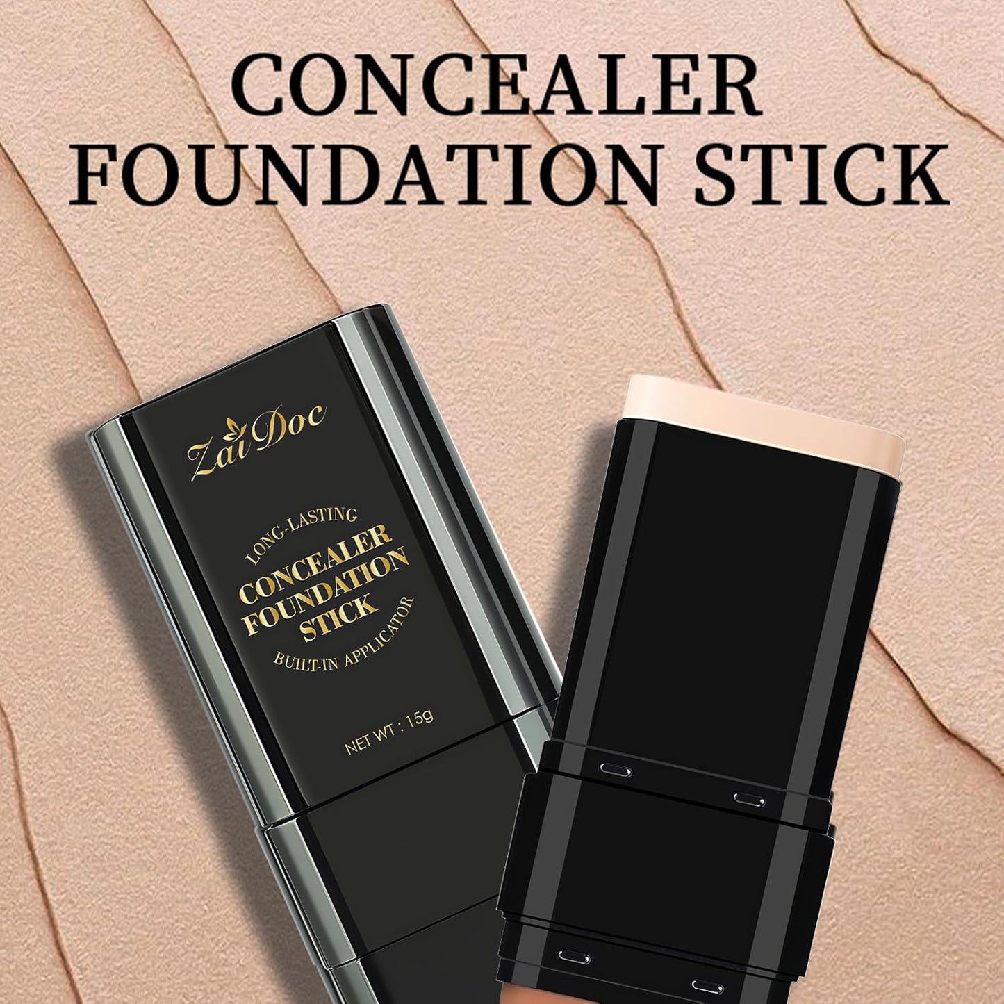 Long-Lasting Concealer Foundation Stick, Creamy Full Coverage, Hydrating Olive & Camellia Formula for Dark Circles & Blemishes, 2.09 oz (04#)
